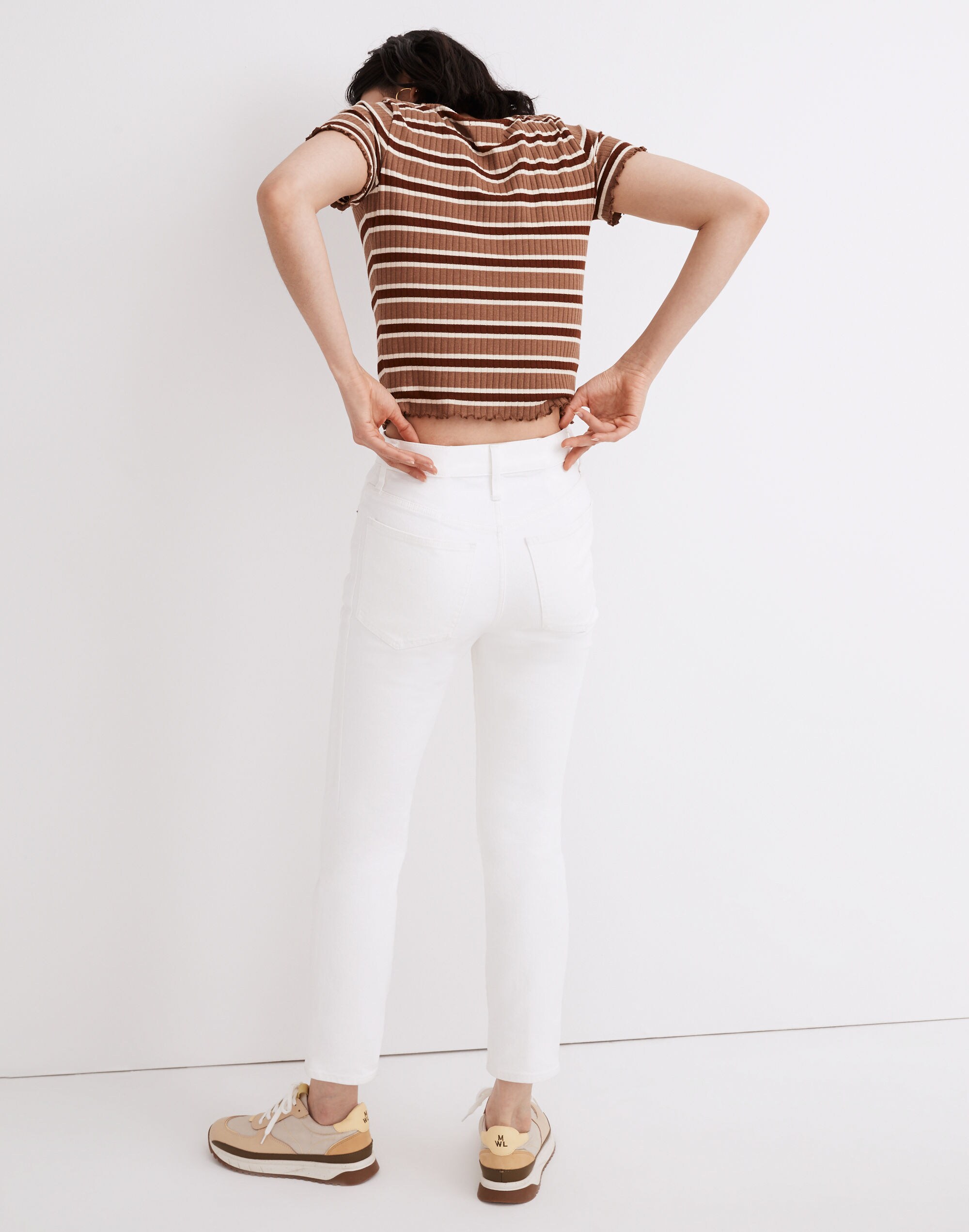The Perfect Vintage Crop Jean in Tile White: Knee-Rip Edition