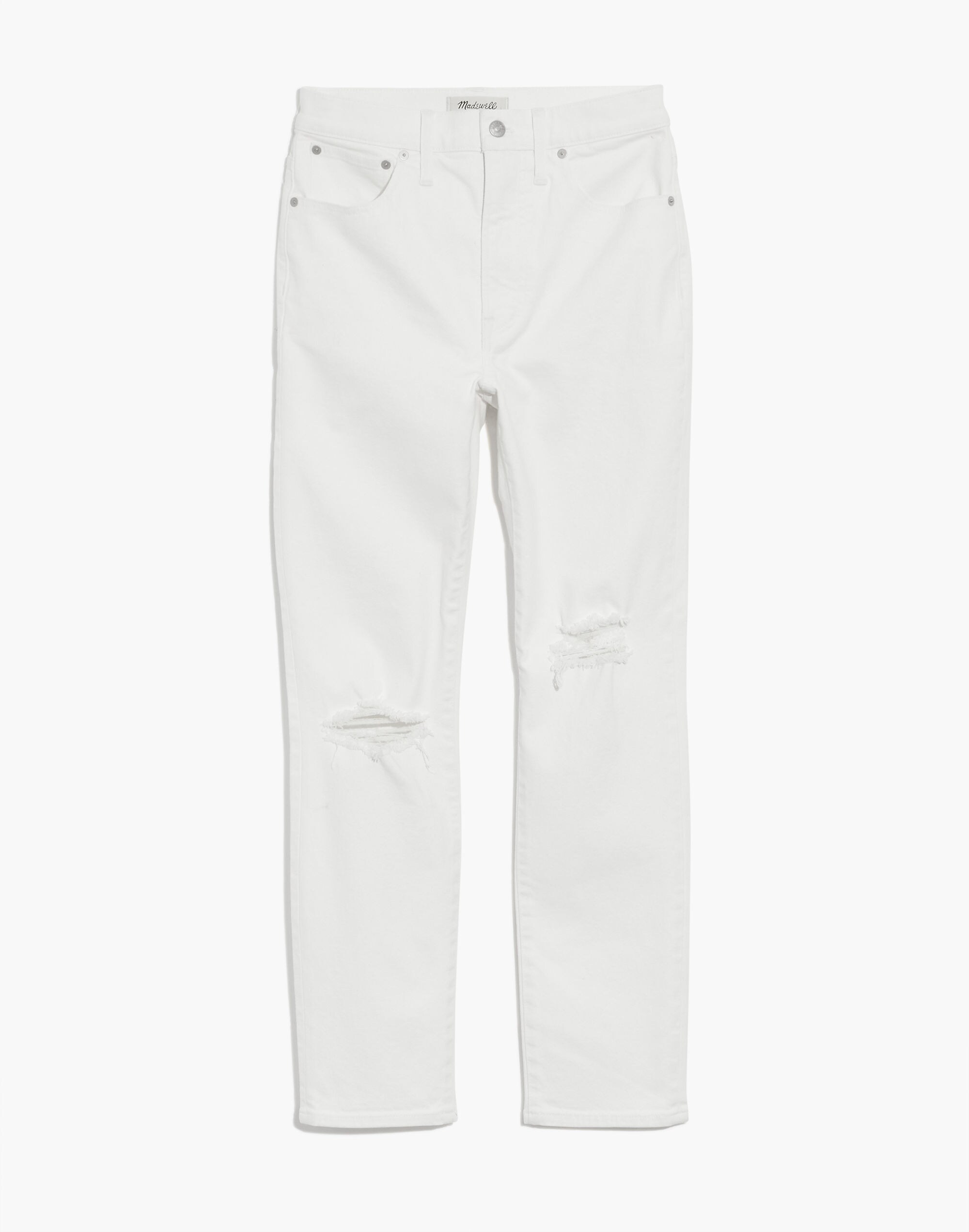 The Perfect Vintage Crop Jean in Tile White: Knee-Rip Edition