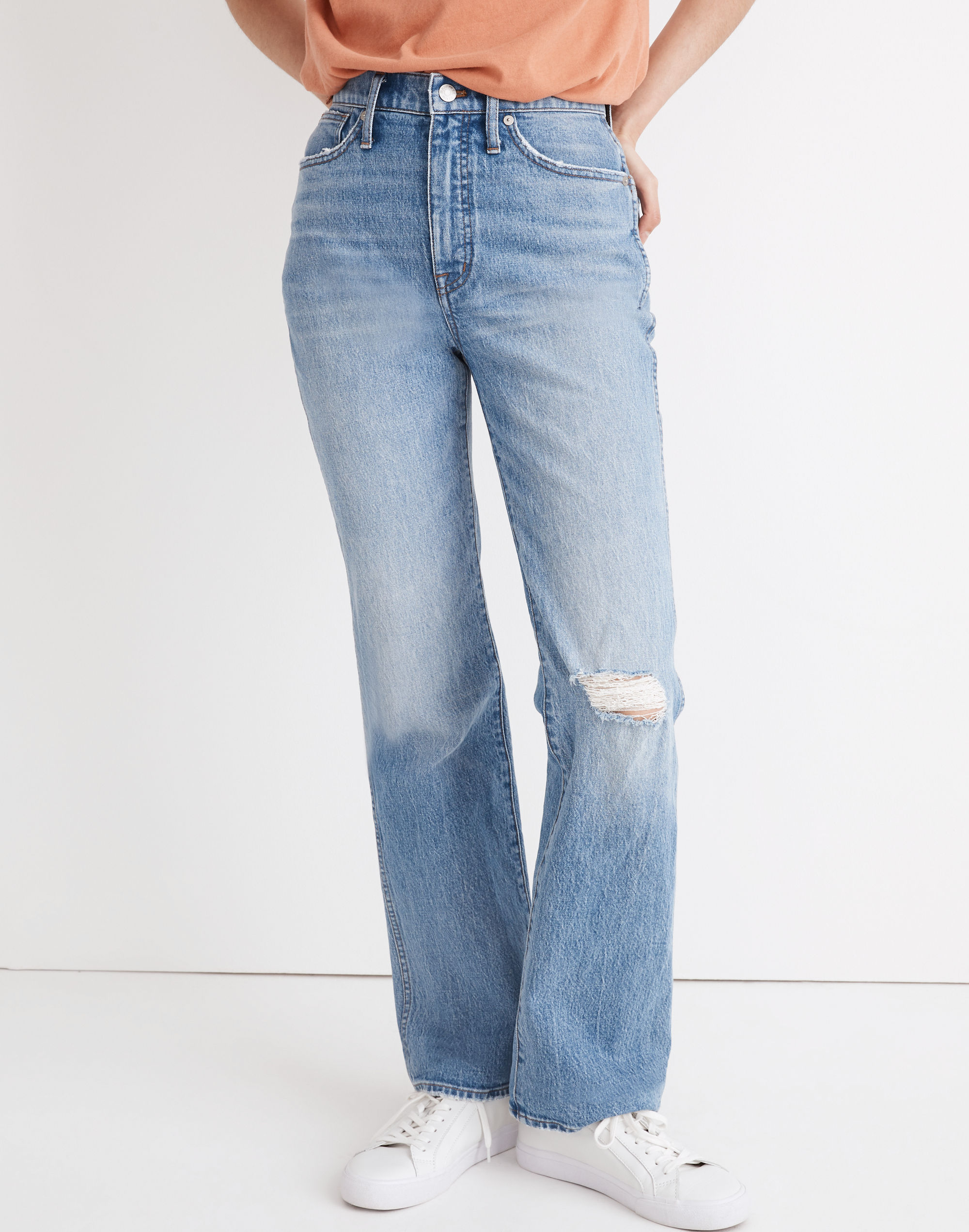 '90s High-Rise Bootcut Jeans in Firth Wash: Knee-Rip Edition