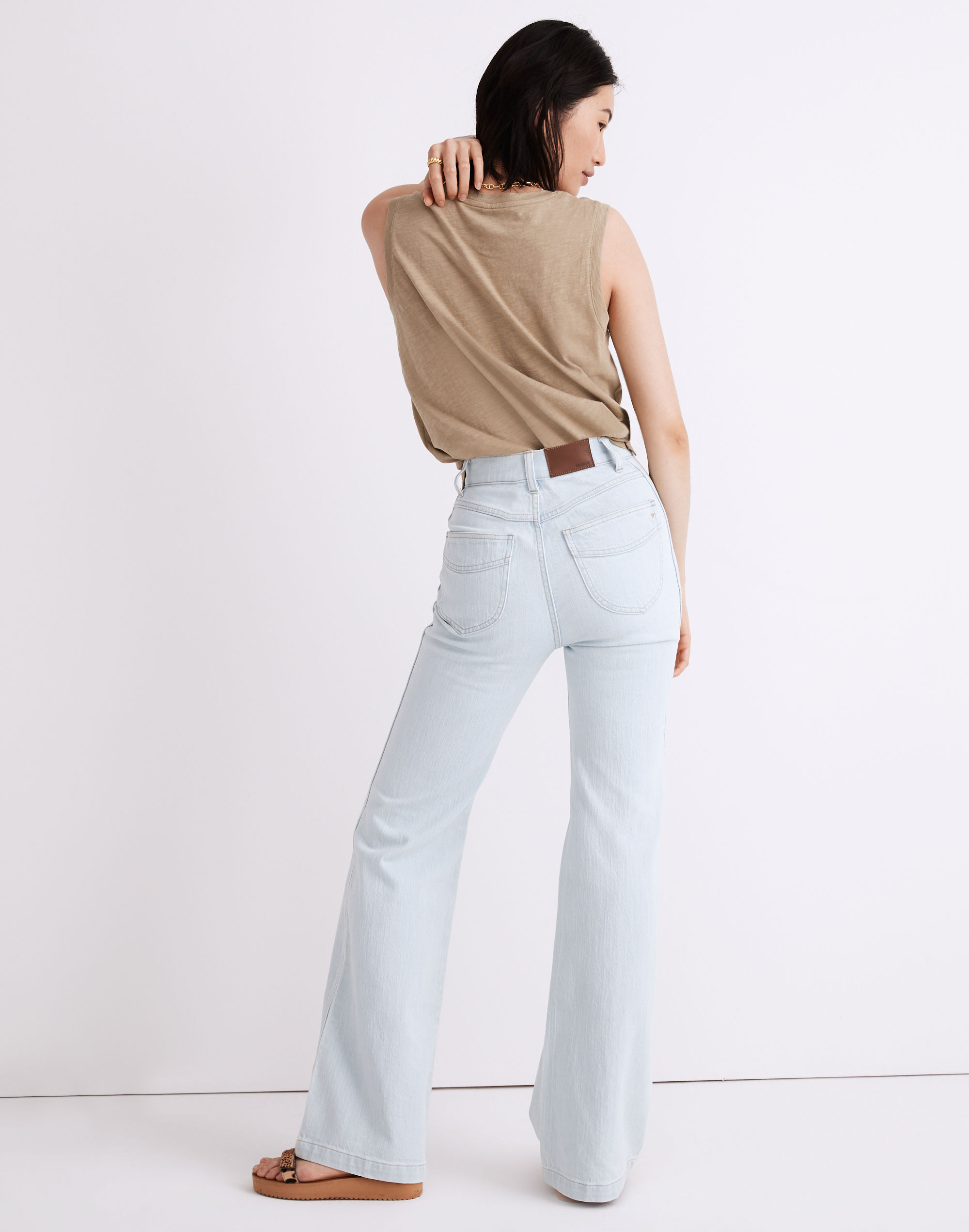 11" High-Rise Flare Jeans in Hanford Wash: Welt Pocket Edition