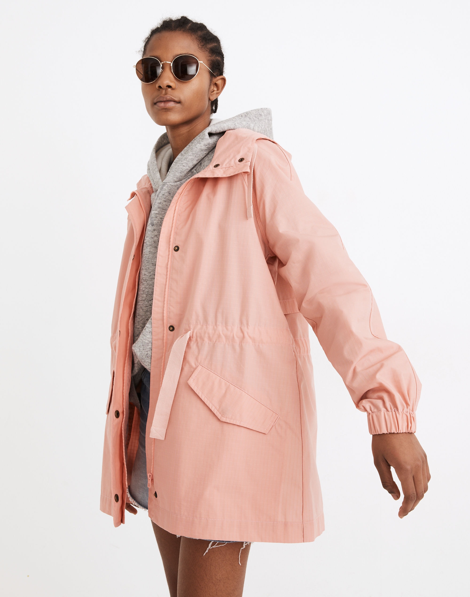 Water-Resistant Waxed Ripstop Skycloud Raincoat