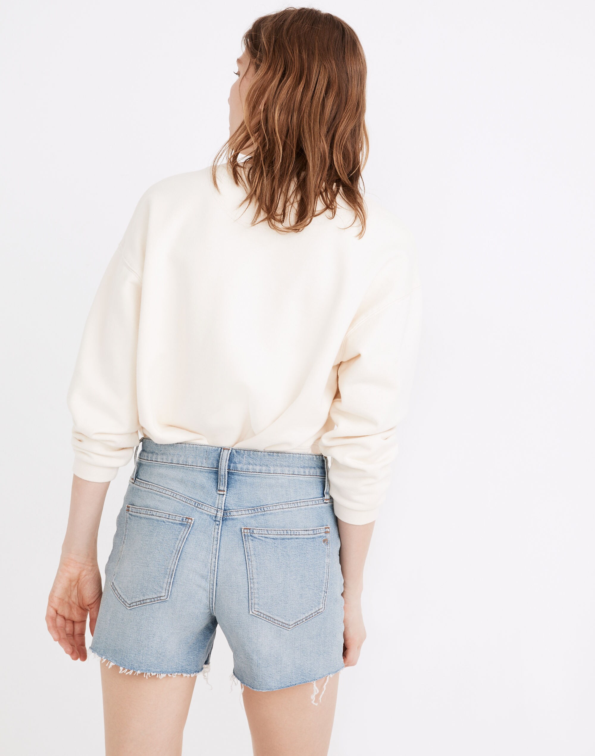 High-Rise Denim Shorts in Watt Wash: Summerweight Edition