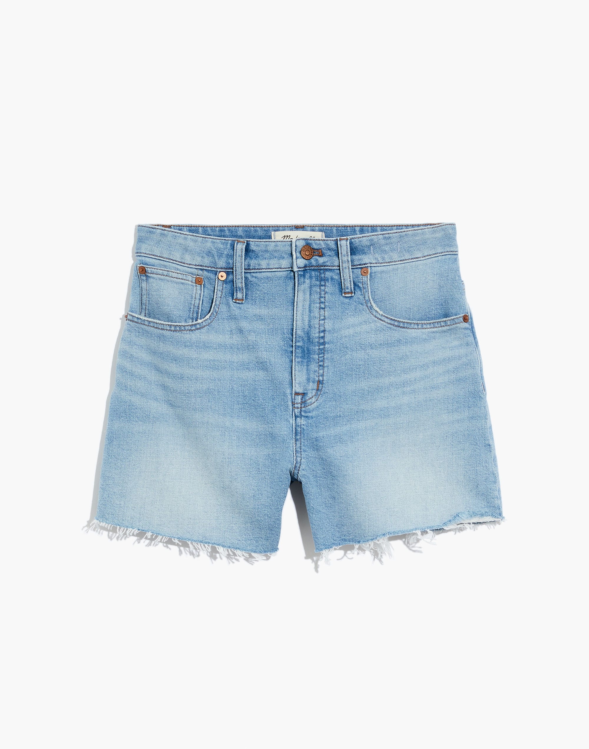 Curvy High-Rise Denim Shorts in Watt Wash: Summerweight Edition
