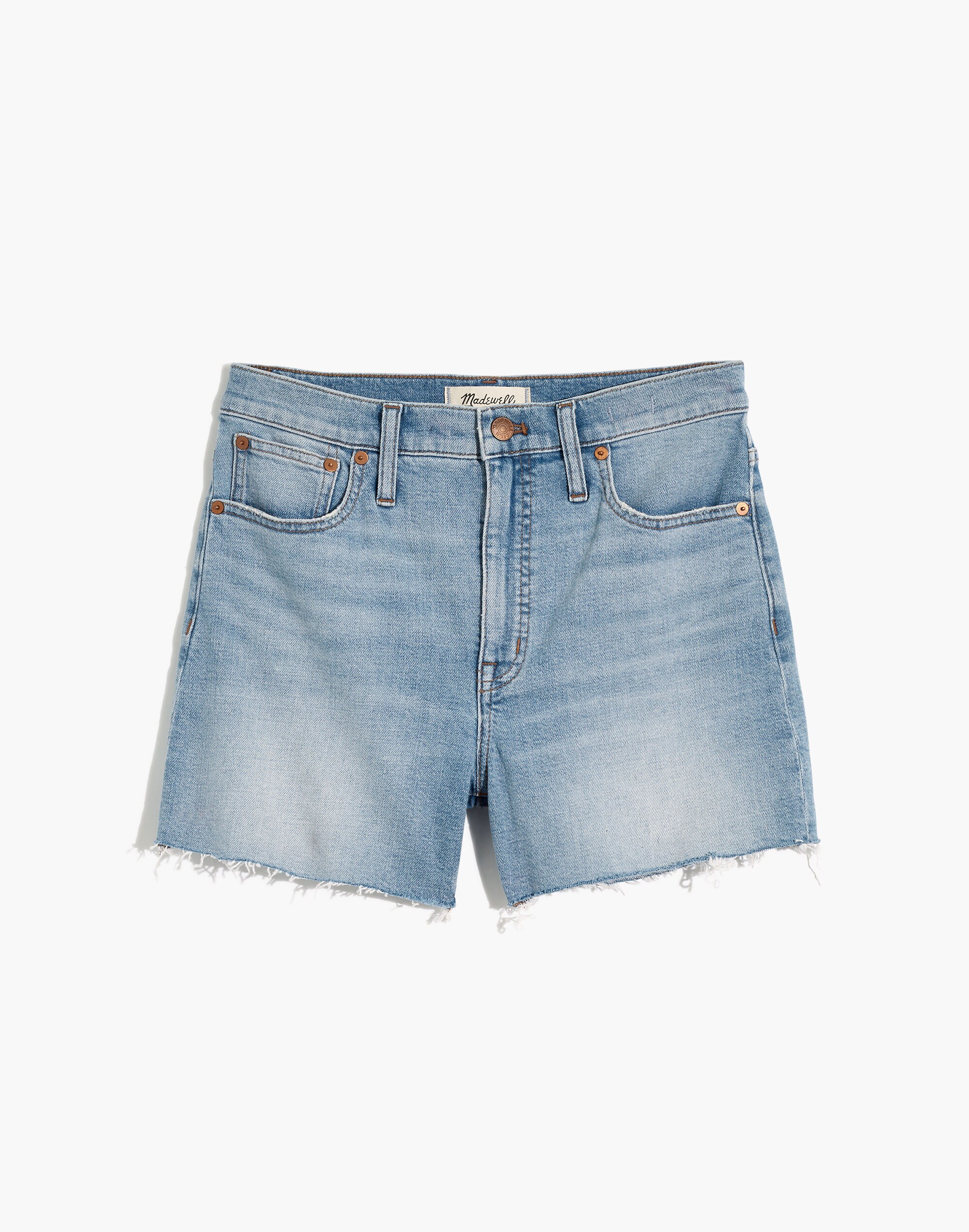 Plus High-Rise Denim Shorts in Watt Wash: Summerweight Edition