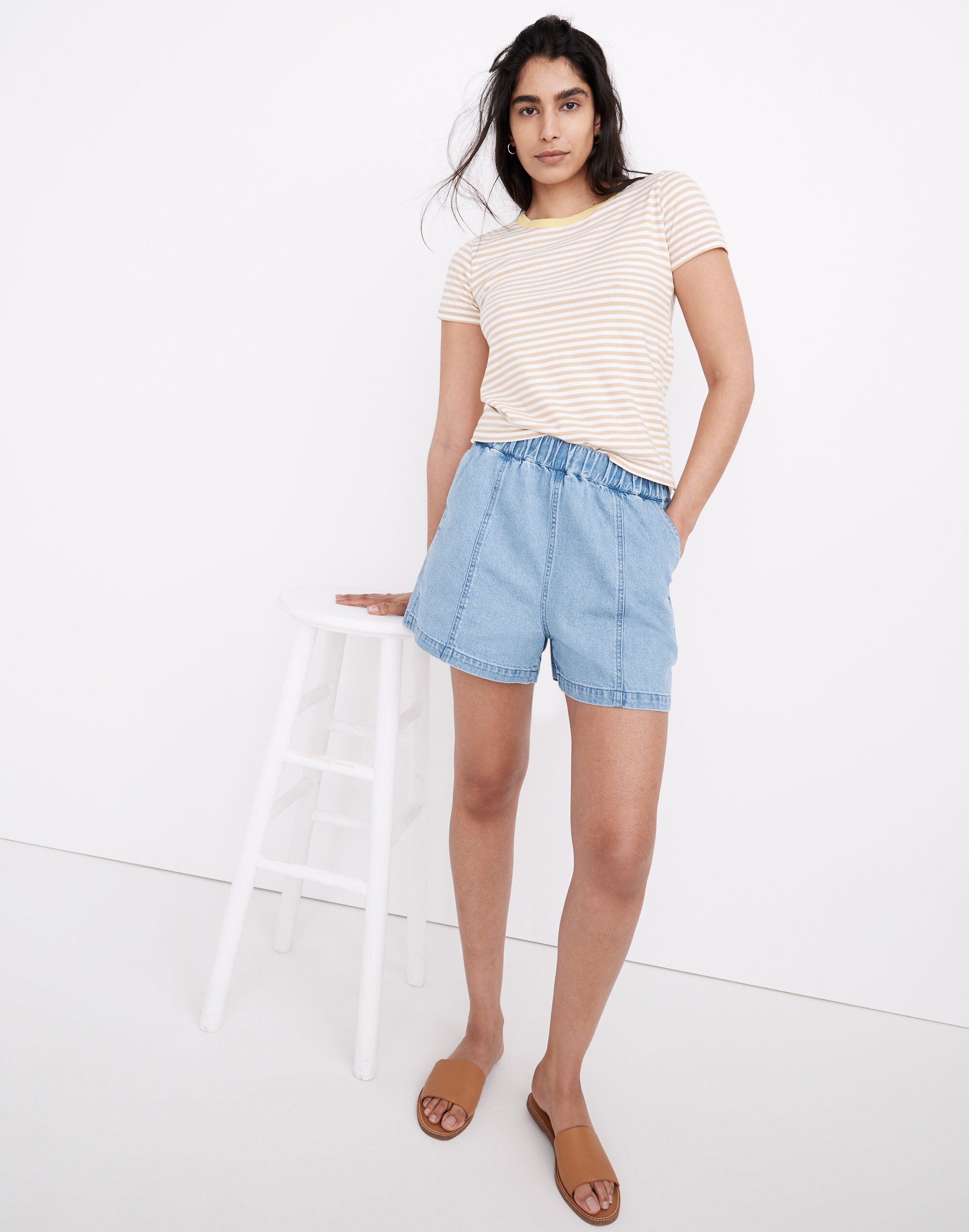 Denim Easy Pull-On Shorts in Rathmore Wash