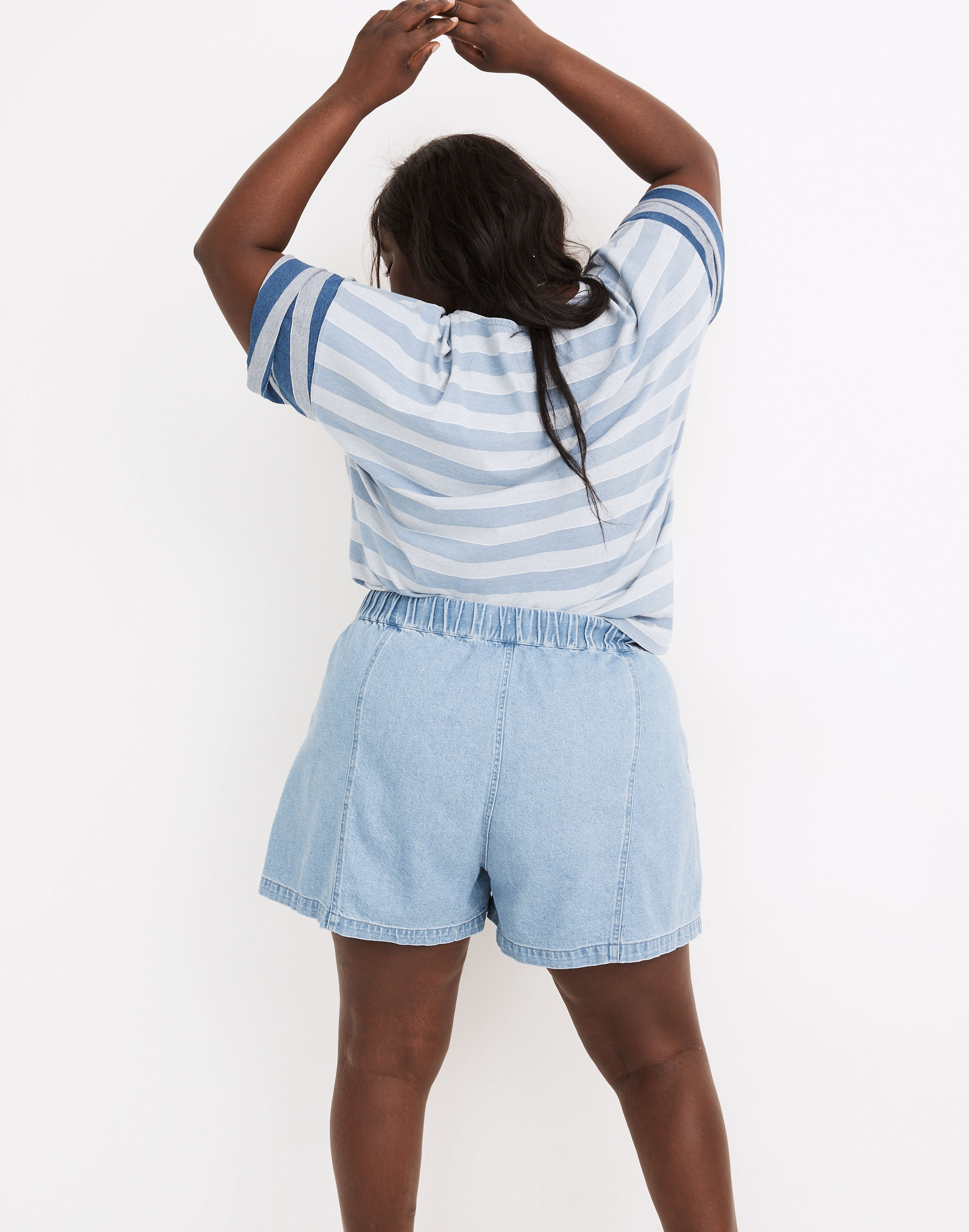 Plus Denim Easy Pull-On Shorts in Rathmore Wash