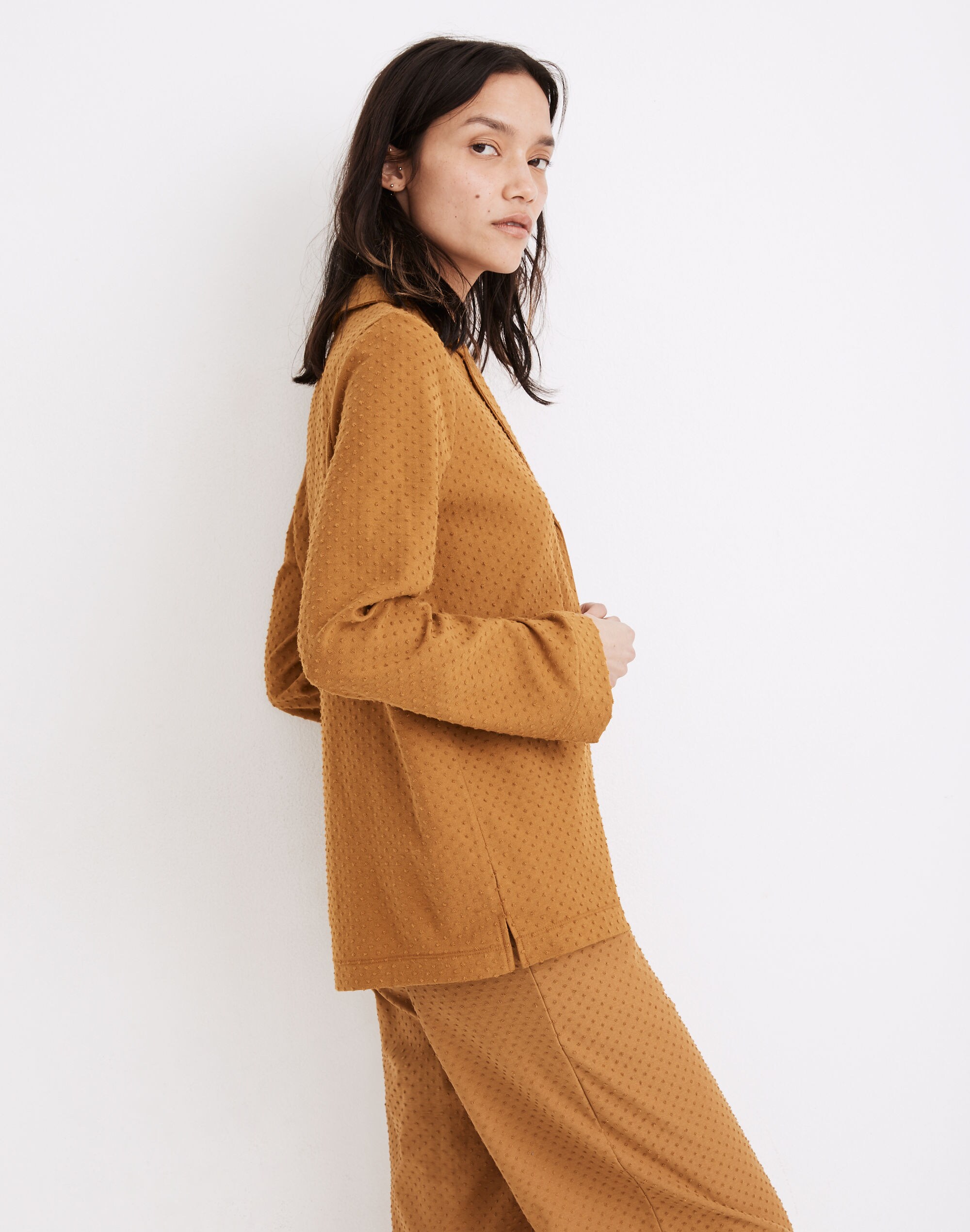 Knit Bedtime Long-Sleeve Pajama Top in Clipdot