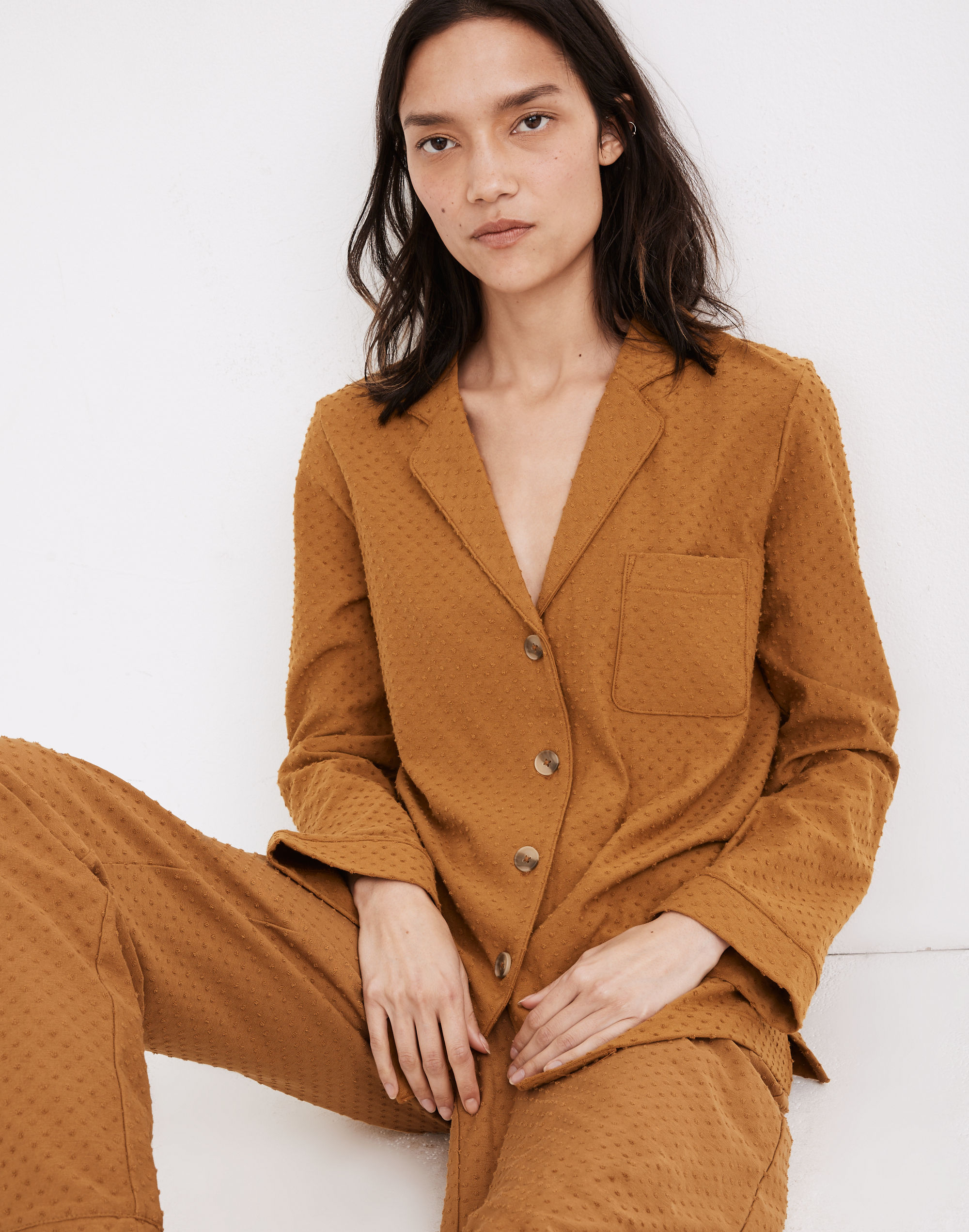 Knit Bedtime Long-Sleeve Pajama Top in Clipdot