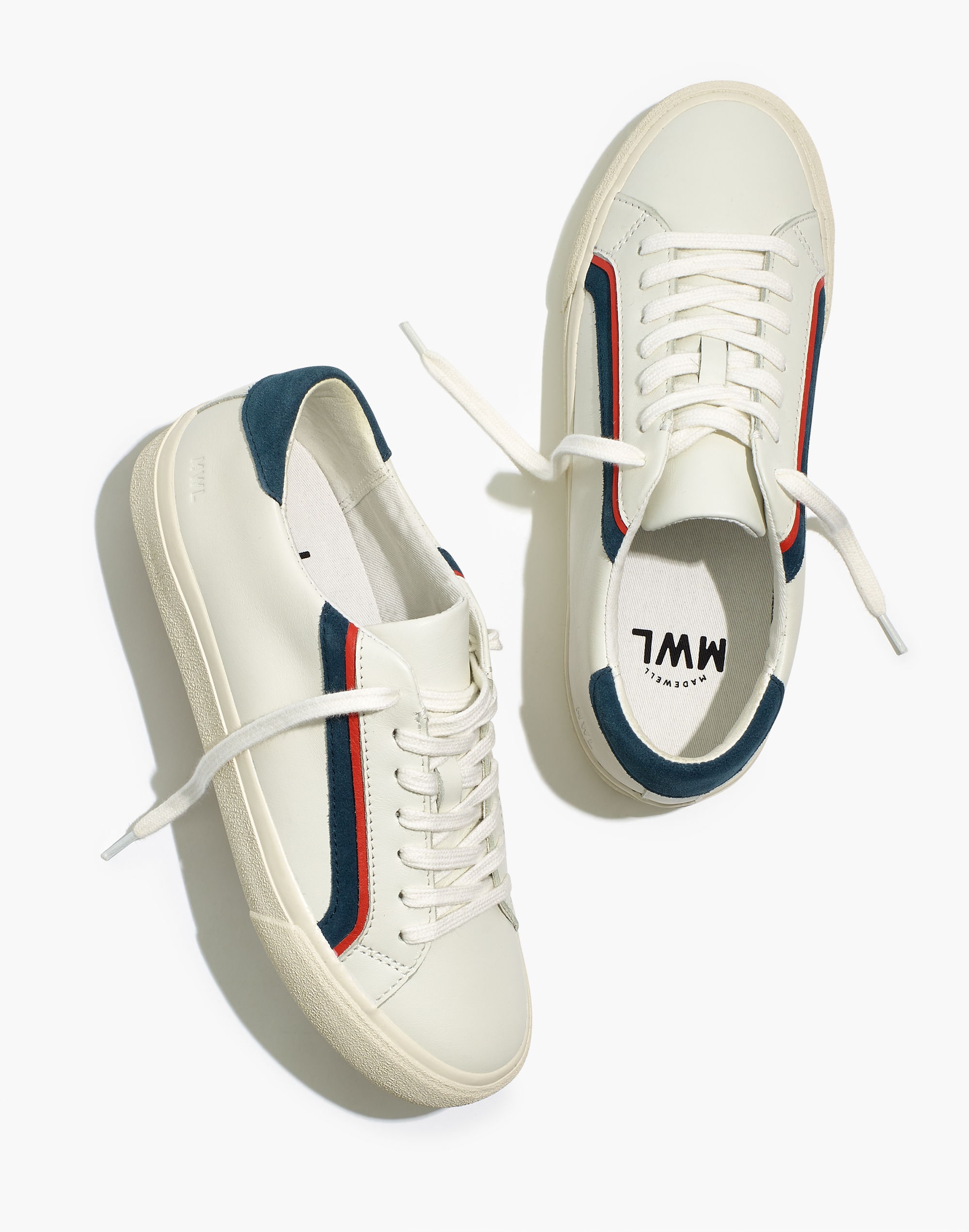 Sidewalk Low-Top Sneakers in Leather and Suede