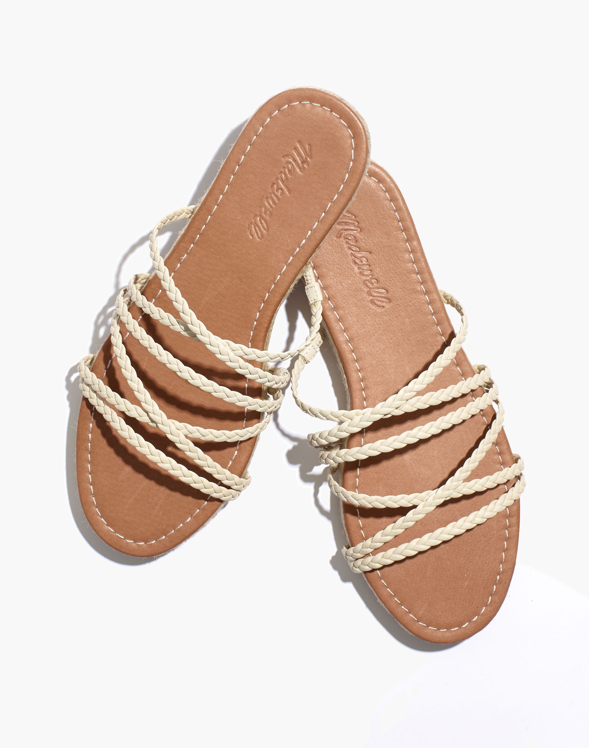 Madewell The Kathryn Espadrille Slide Sandal in Leather | Bethesda Row