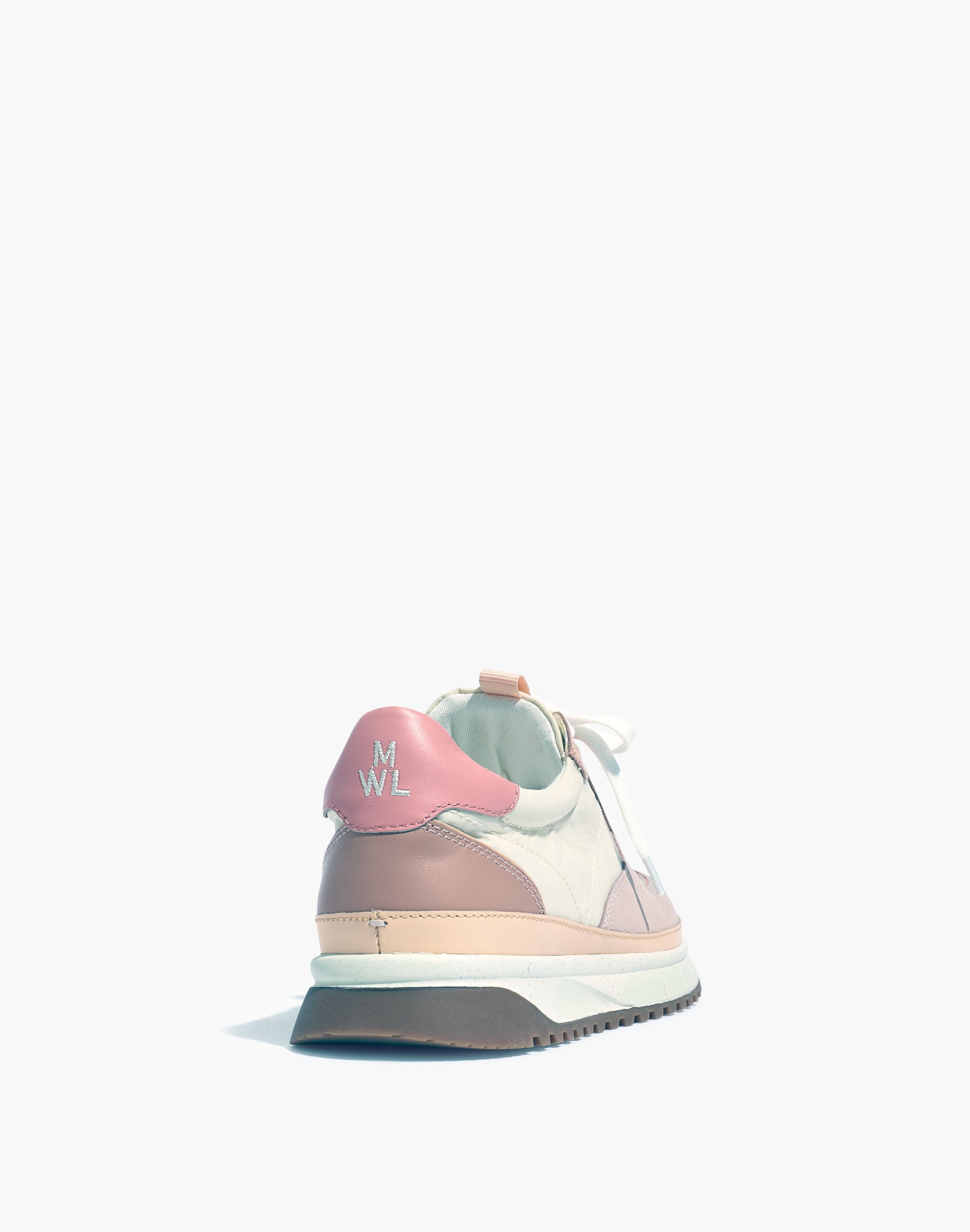 Kickoff Trainer Sneakers in Washed Nylon and Leather