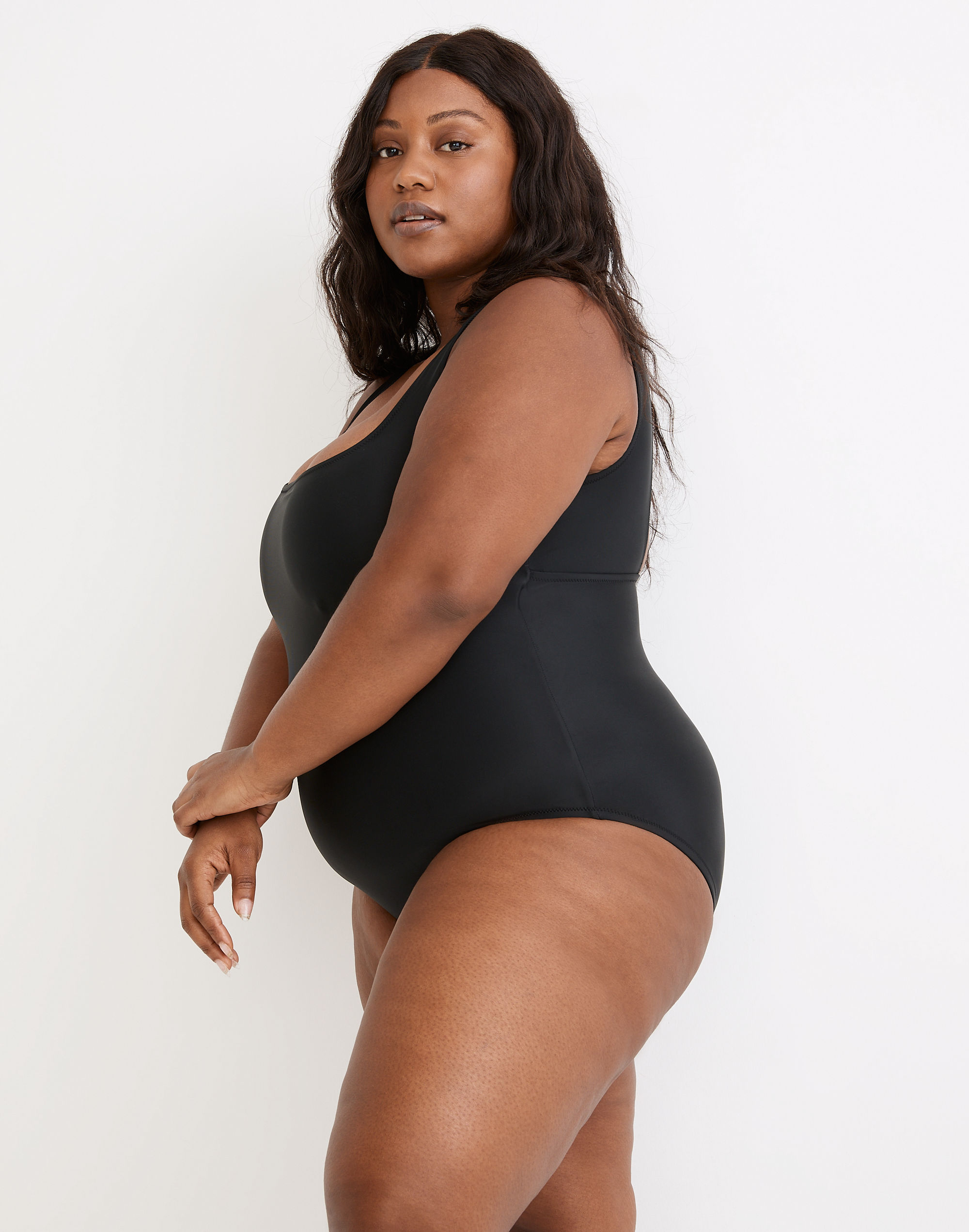 Madewell Second Wave Square-Neck Tank One-Piece Swimsuit