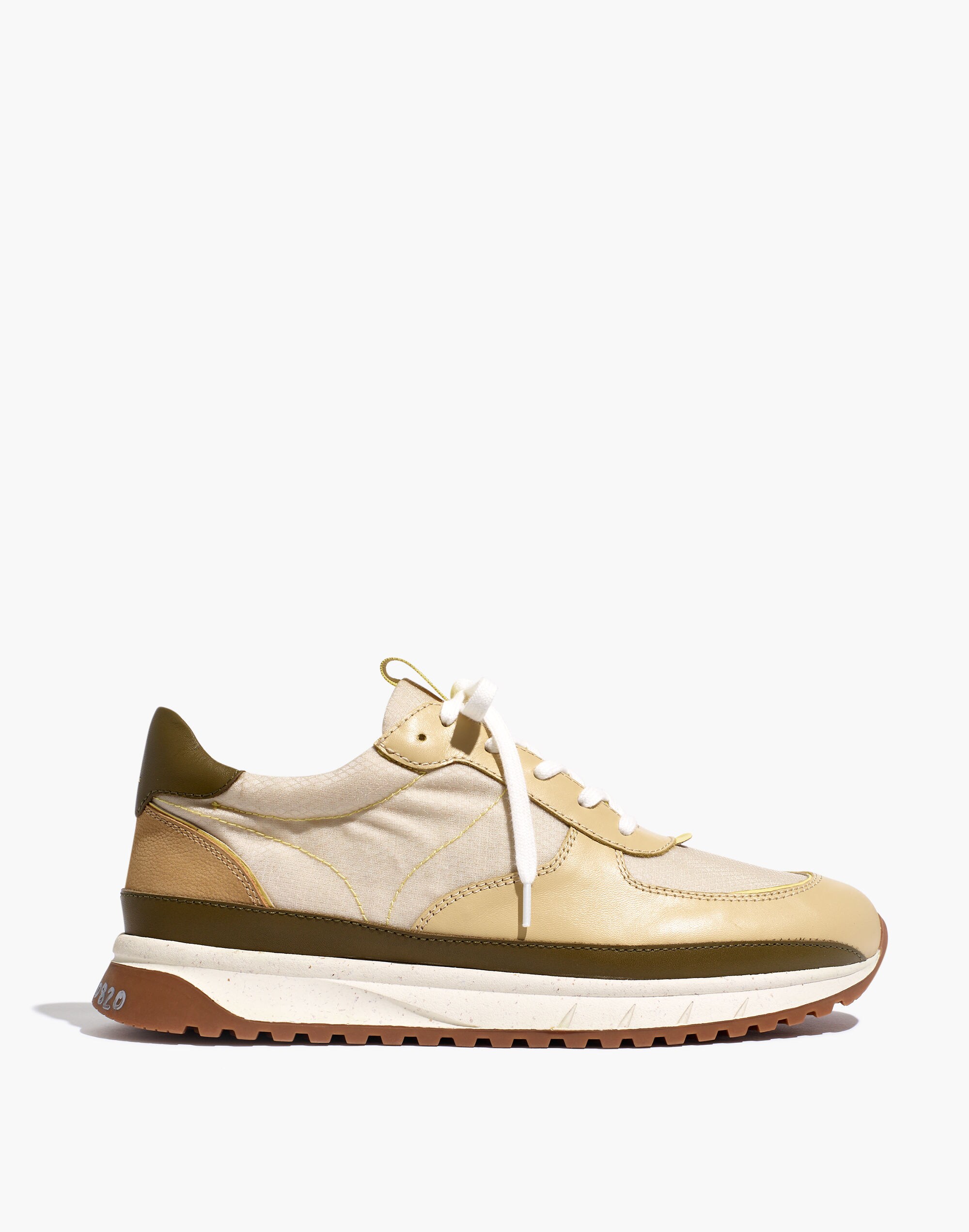 Kickoff Trainer Sneakers in Leather and Ripstop Nylon