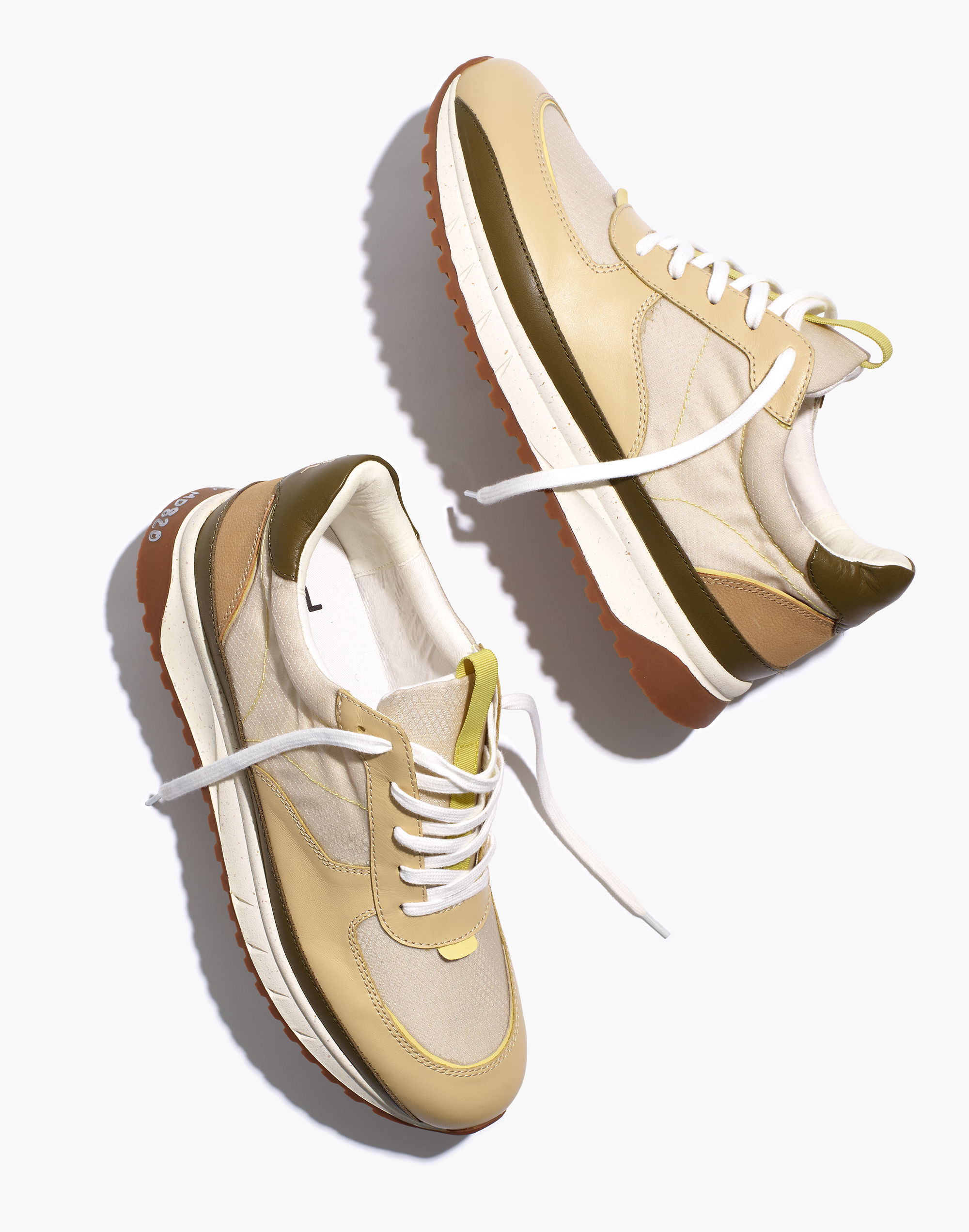 Kickoff Trainer Sneakers in Leather and Ripstop Nylon