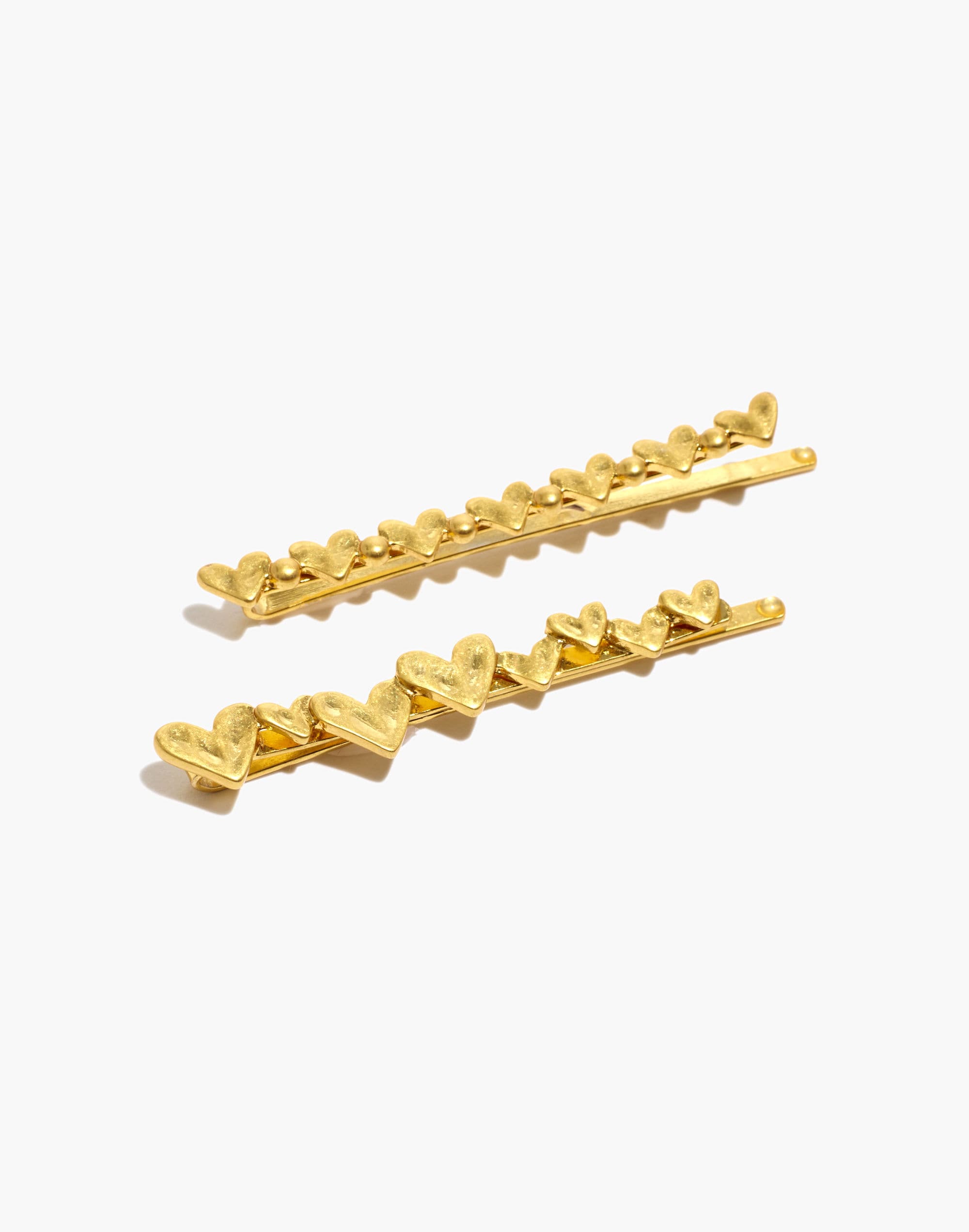 two-pack heart hair pins
