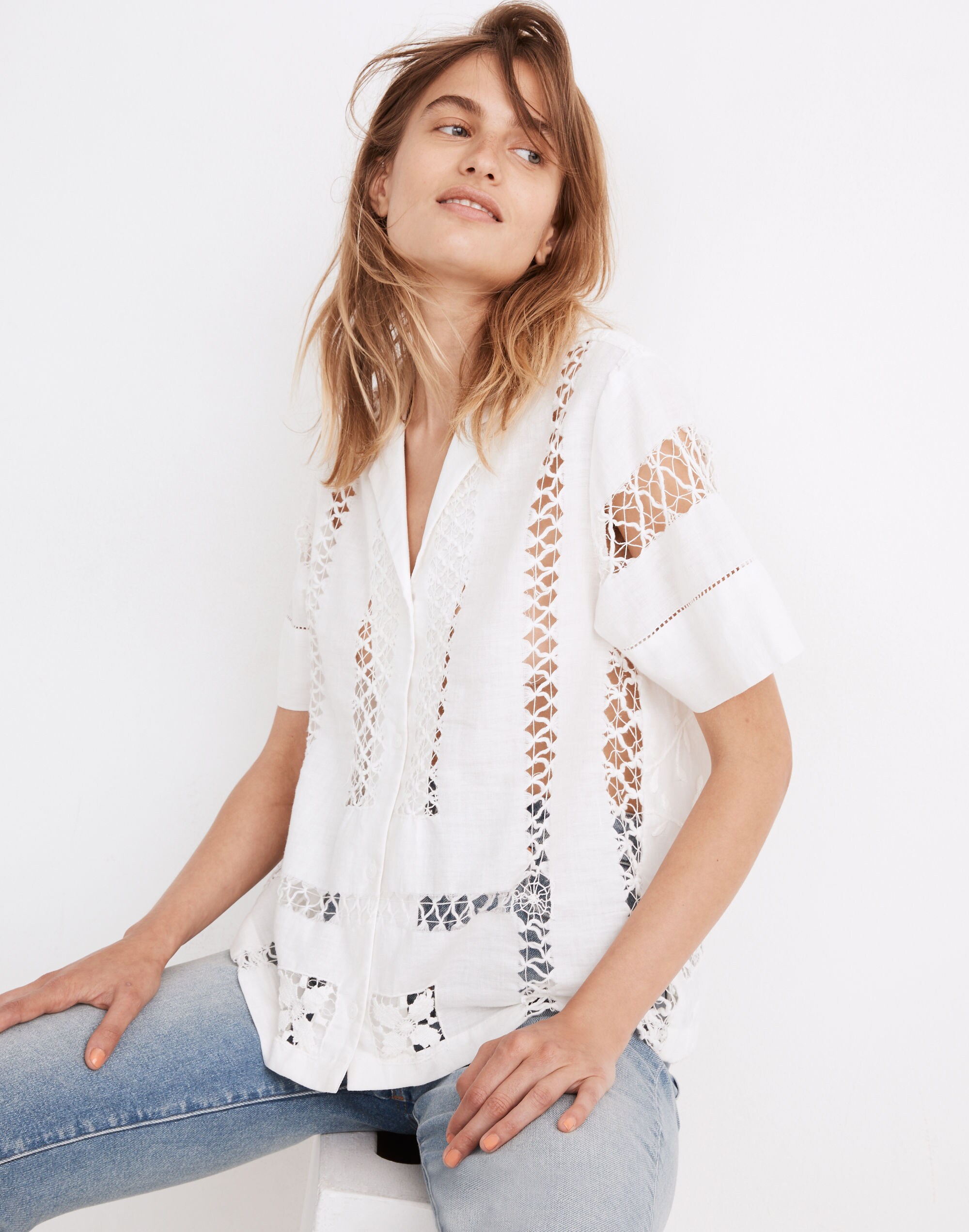 Carleen Lace Dinner Party Button-Up Shirt
