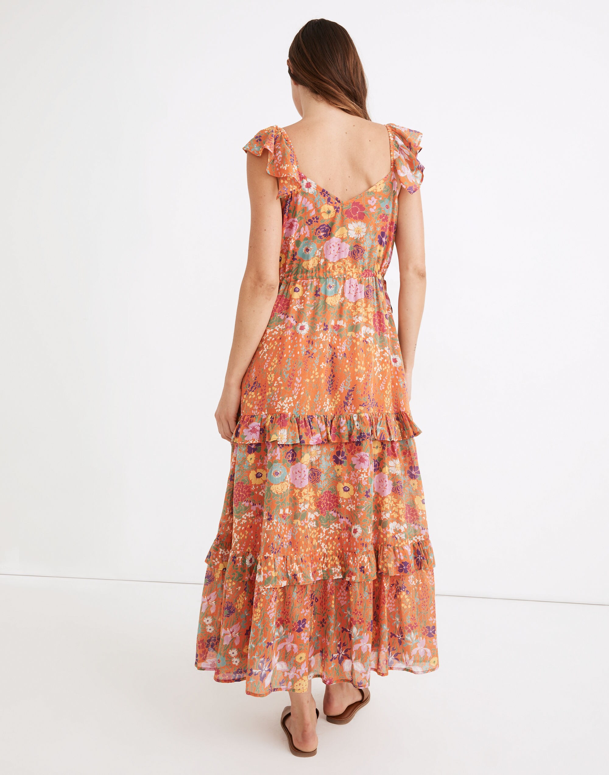 Banjanan Erin Tiered Midi Dress in Dawn Chorus