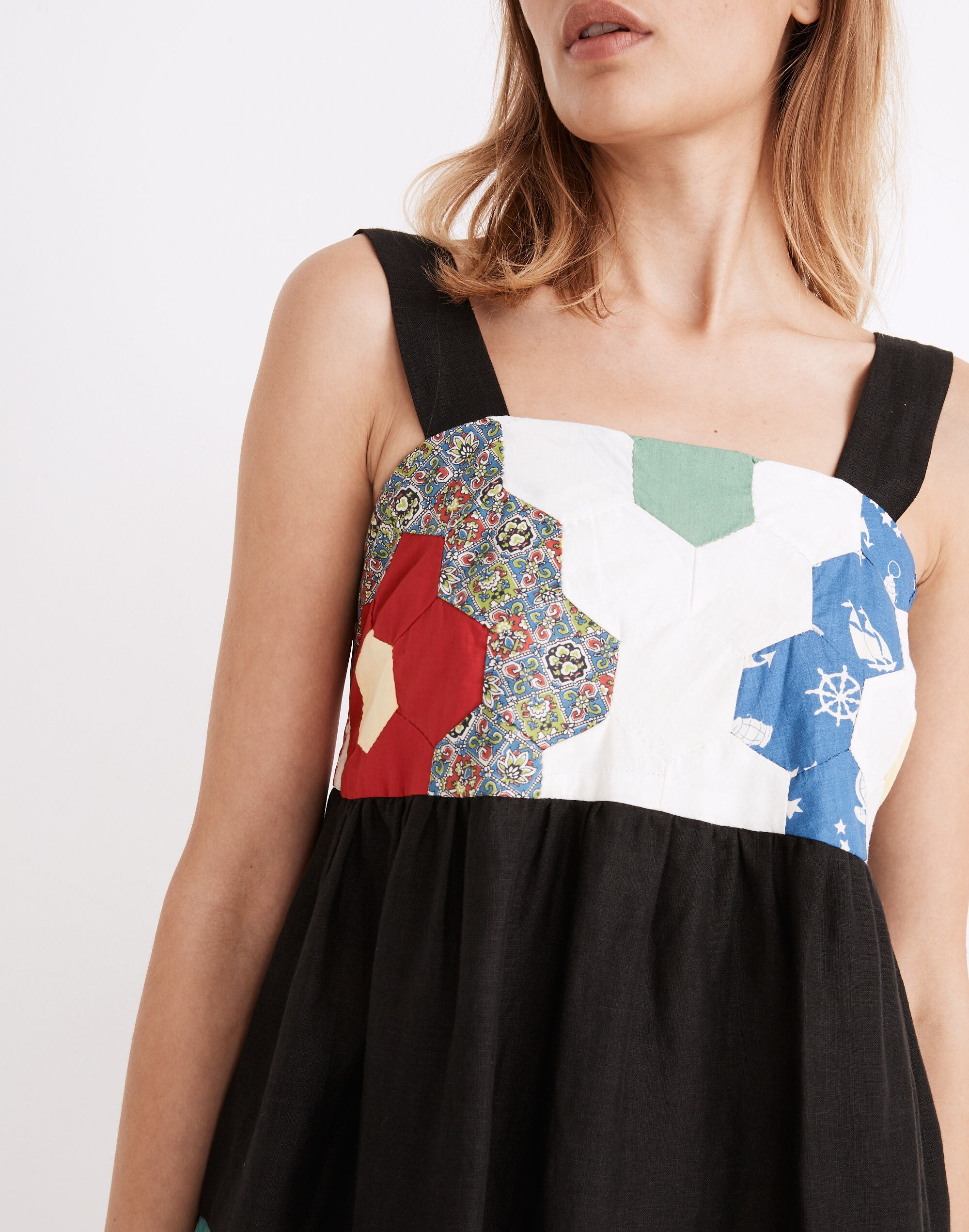 Carleen Patchwork Surrounded Islands Midi Dress