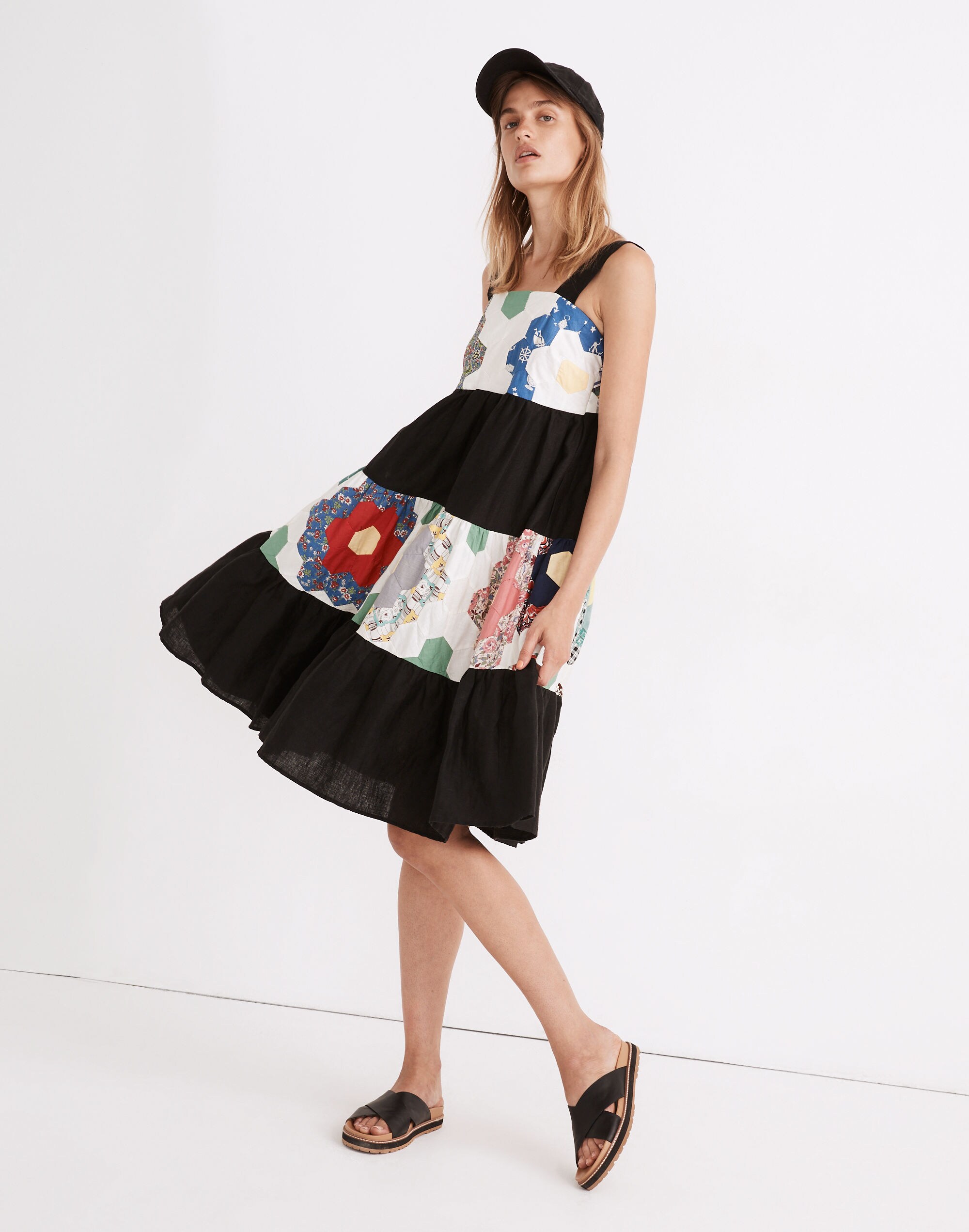 Carleen Patchwork Surrounded Islands Midi Dress