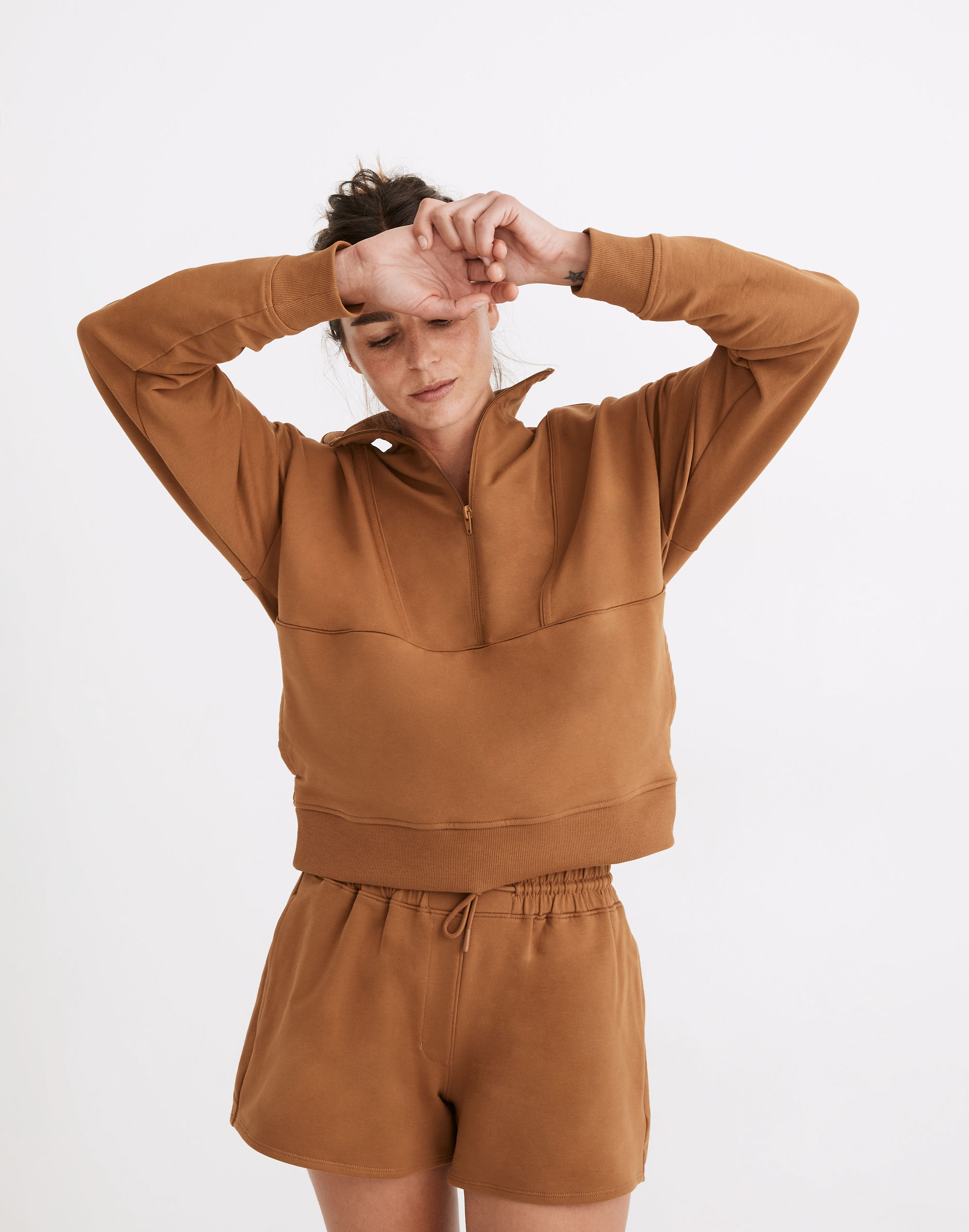 richer poorer terry quarter-zip mockneck sweatshirt