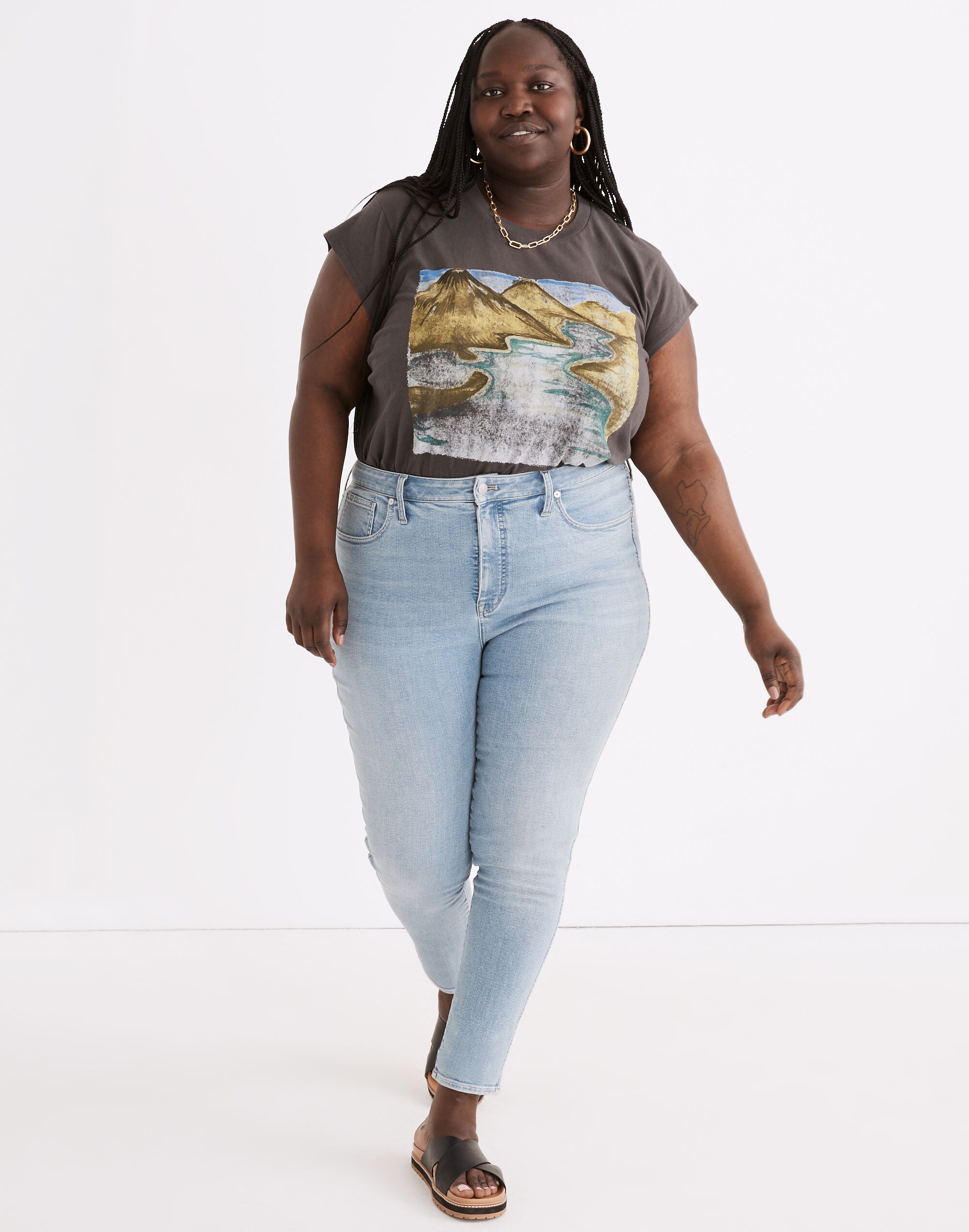 Plus 11" High-Rise Skinny Crop Jeans in Webb Wash: TENCEL&trade; Denim Edition