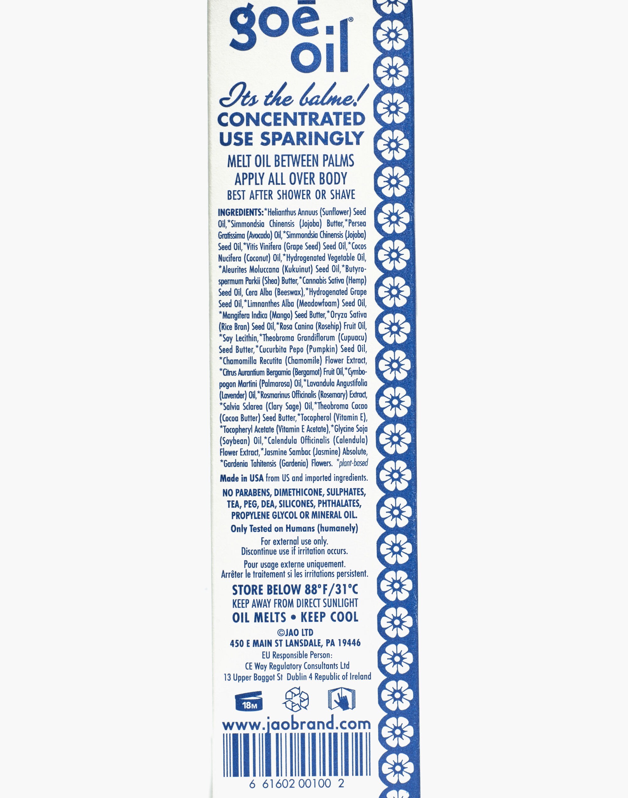 Jao&reg; Goe Body Oil