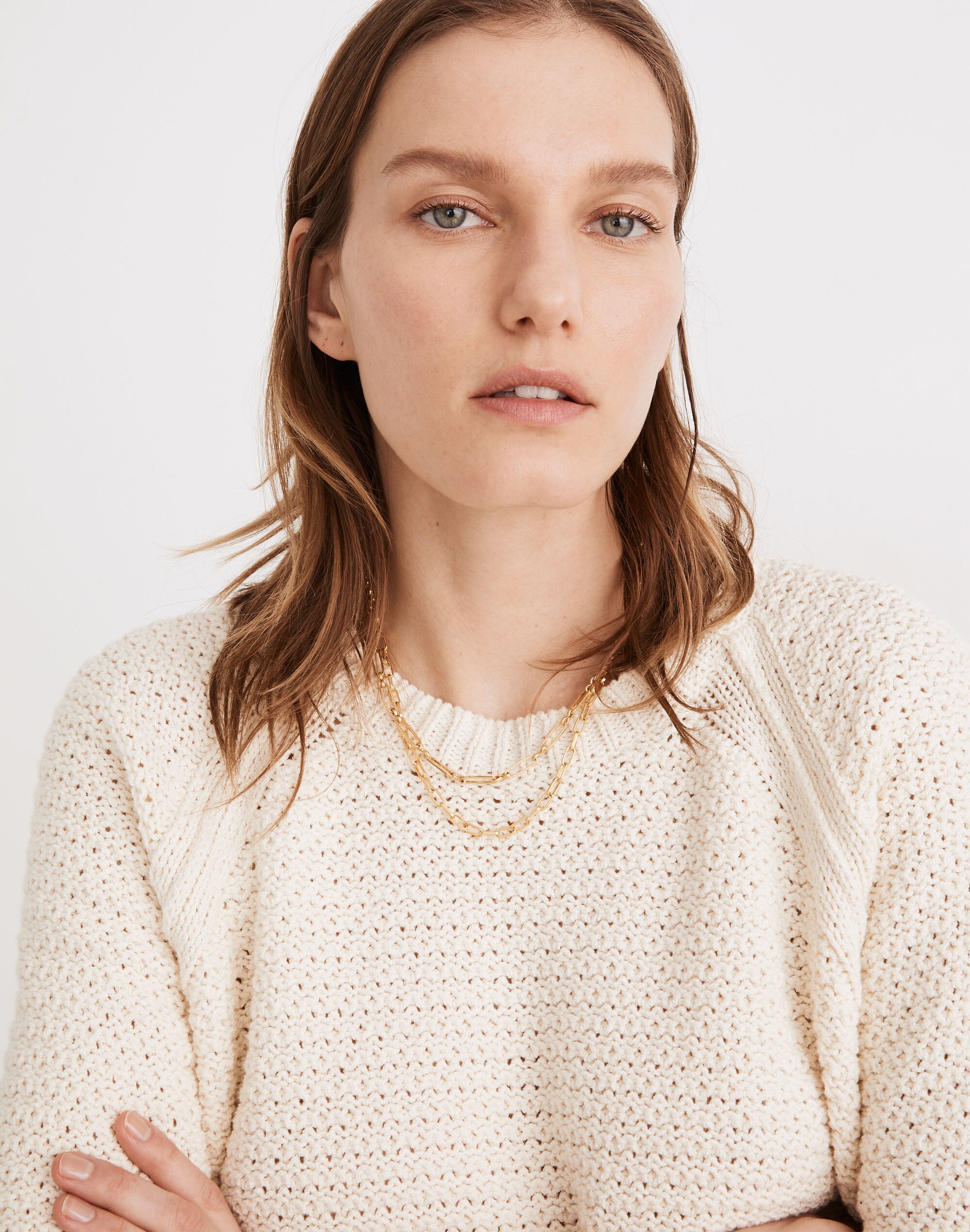 Open-Stitch Hopedale Pullover Sweater