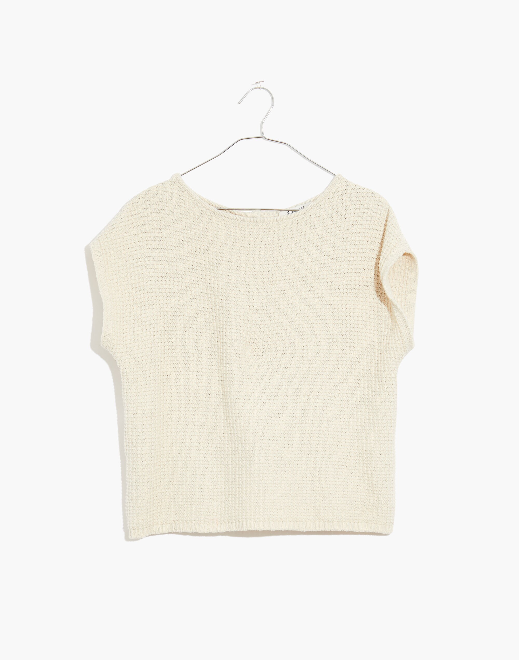 Boatneck Button-Back Sweater Tee
