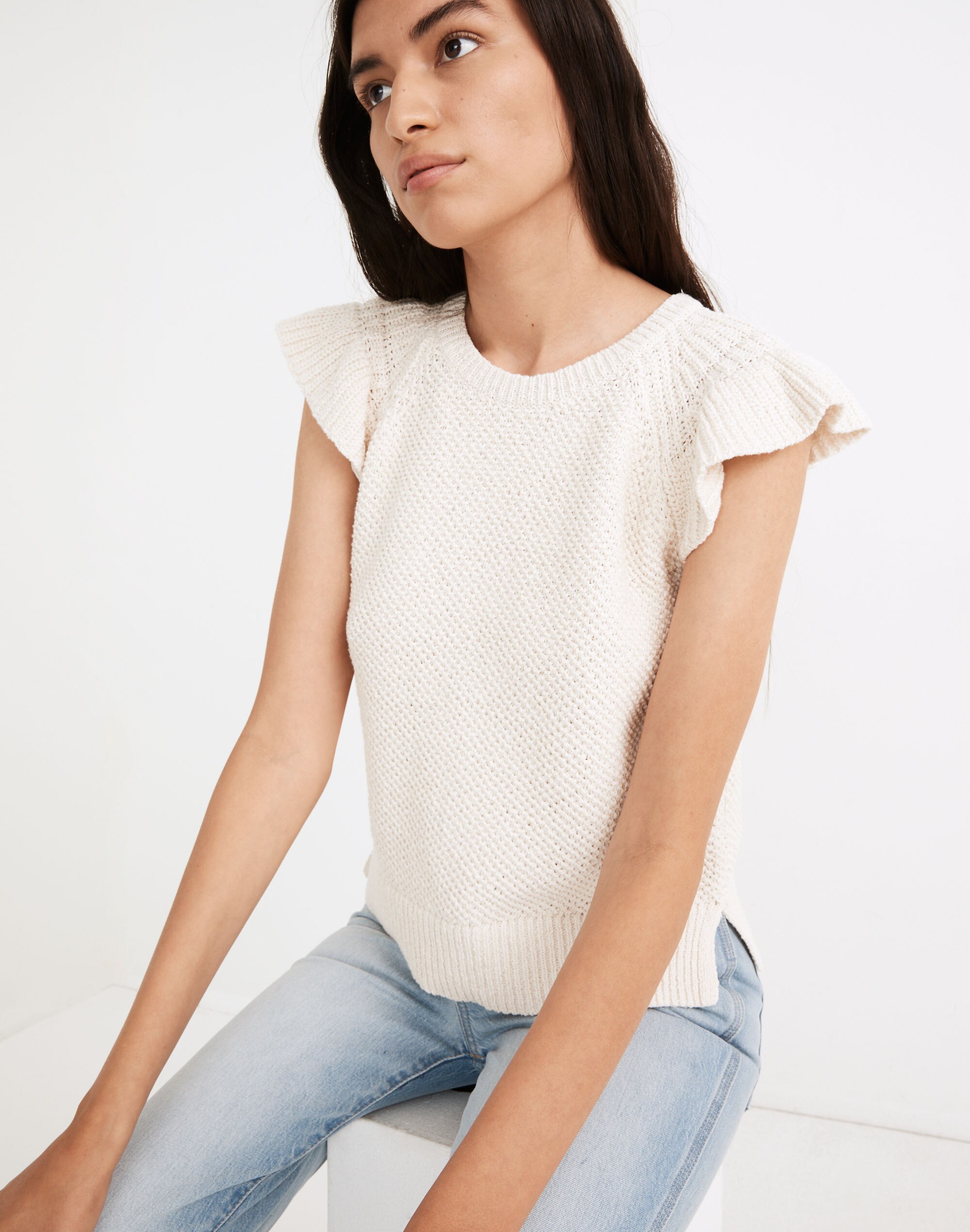 Flutter-Sleeve Sweater Tank