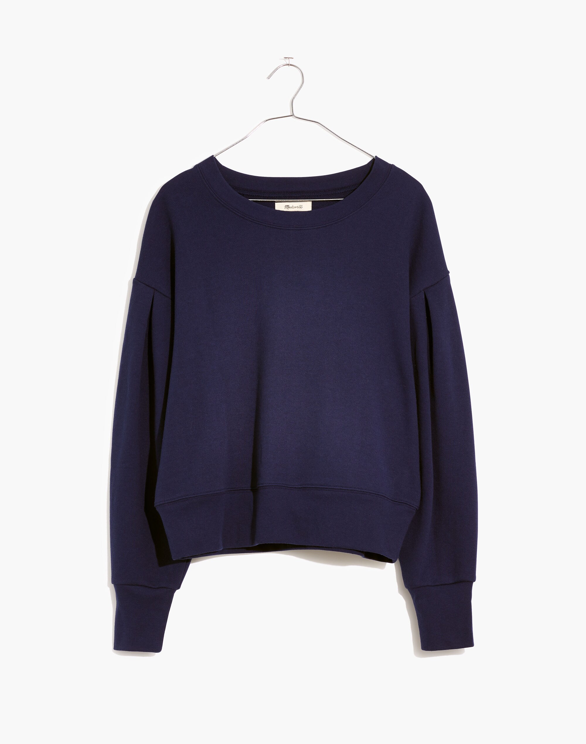 Marled Pleat-Sleeve Sweatshirt