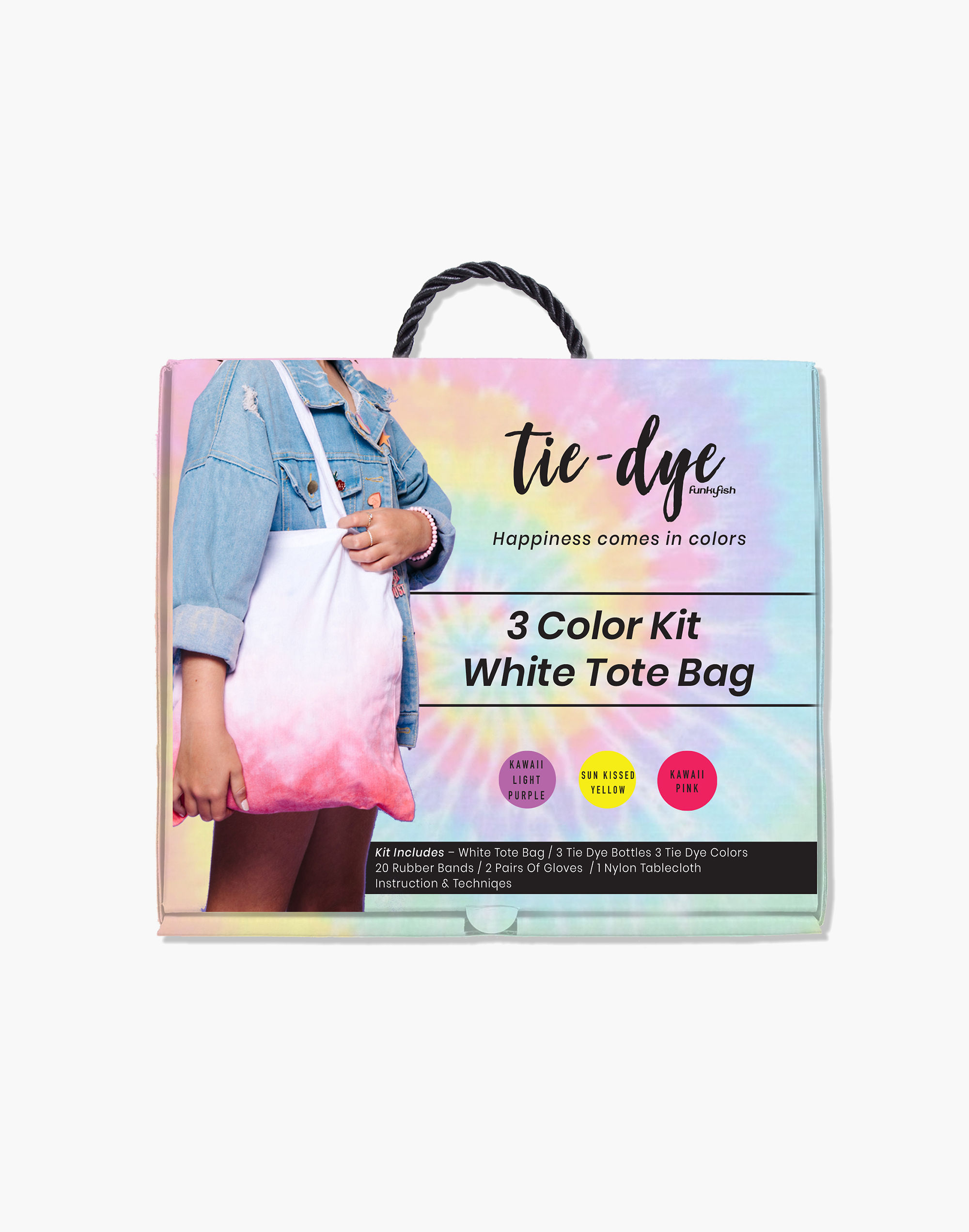 funkyfish tie dye kit tote bag