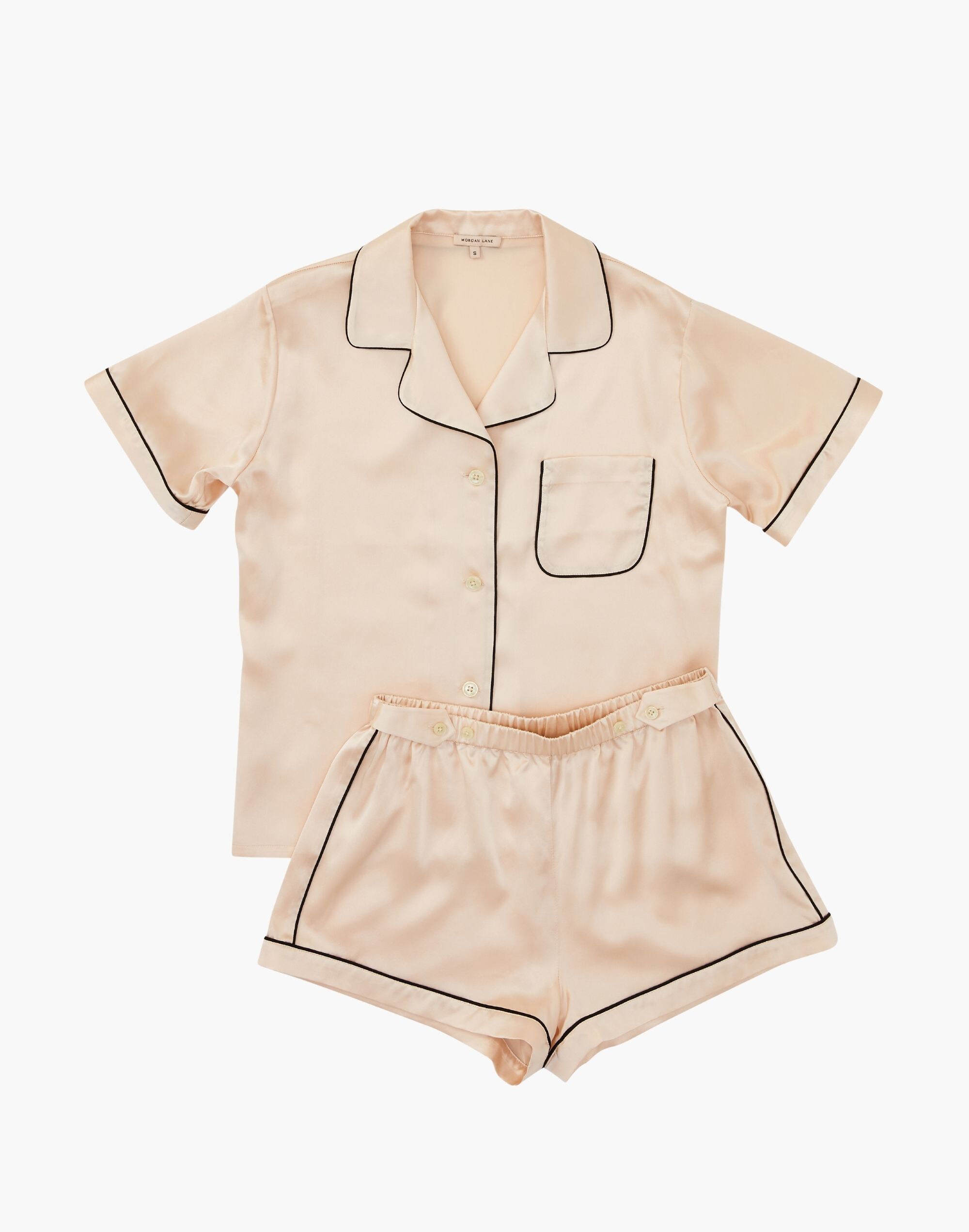 Morgan Lane Silk Katelyn Fiona Short Pajama Set in Cloud Pink