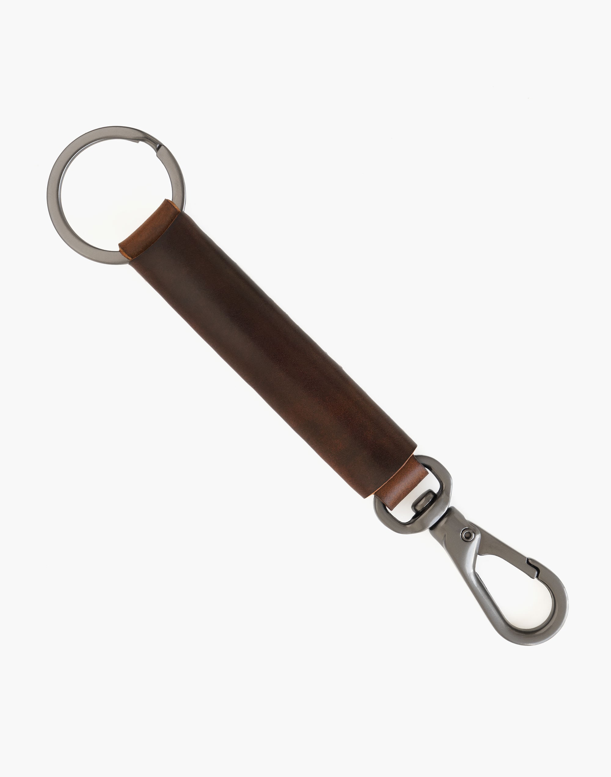 Mw Makr Loop Keychain With Snap Hook In Brown