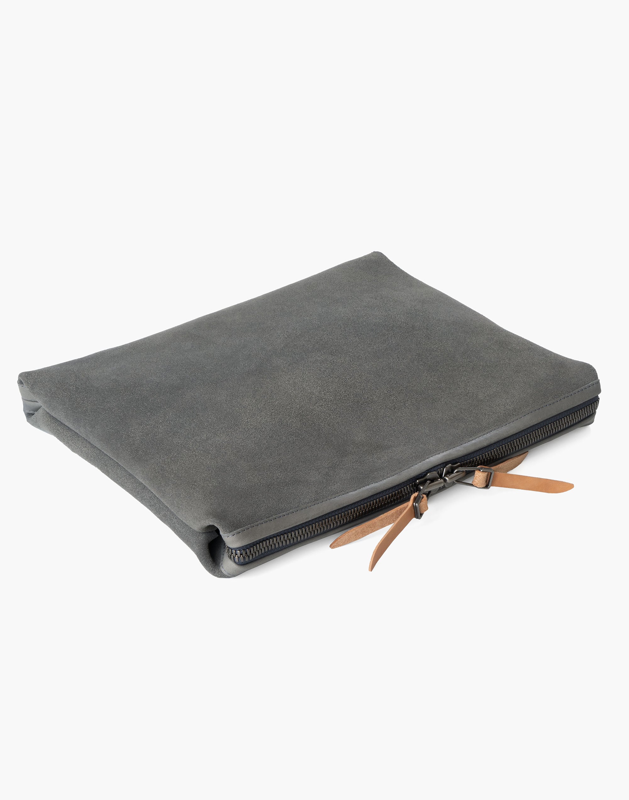 Mw Makr Large Leather Organizer Pouch In Slate