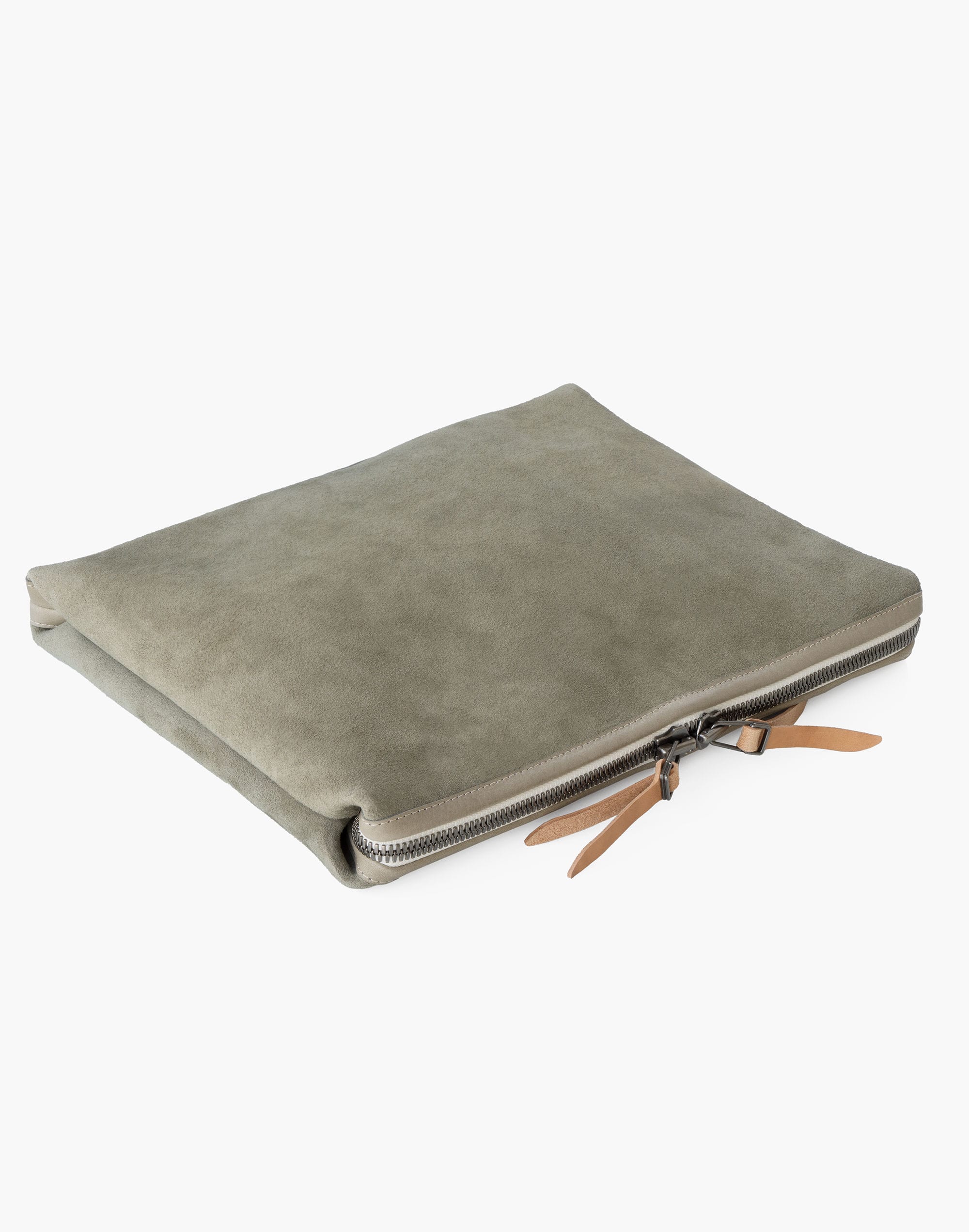 Mw Makr Large Leather Organizer Pouch In Grey