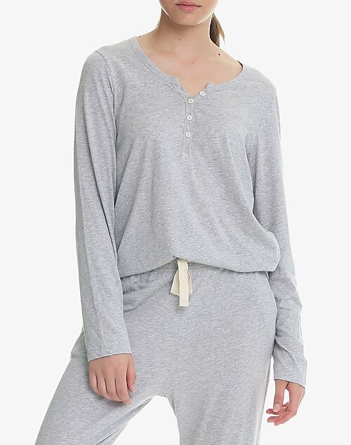 Papinelle Sleepwear™ Organic Cotton Knit Henley Pajama Top