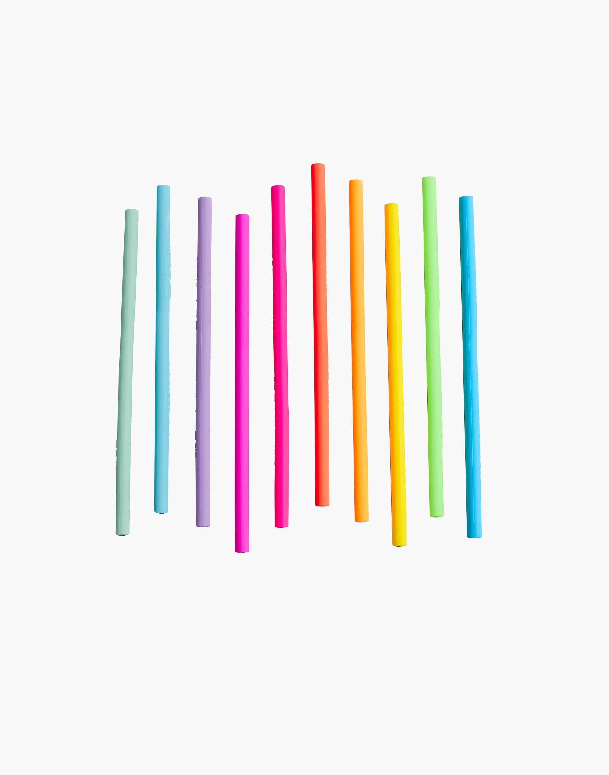 Mw Gir 10-pack Silicone Classic Rainbow Straw Set In Multi
