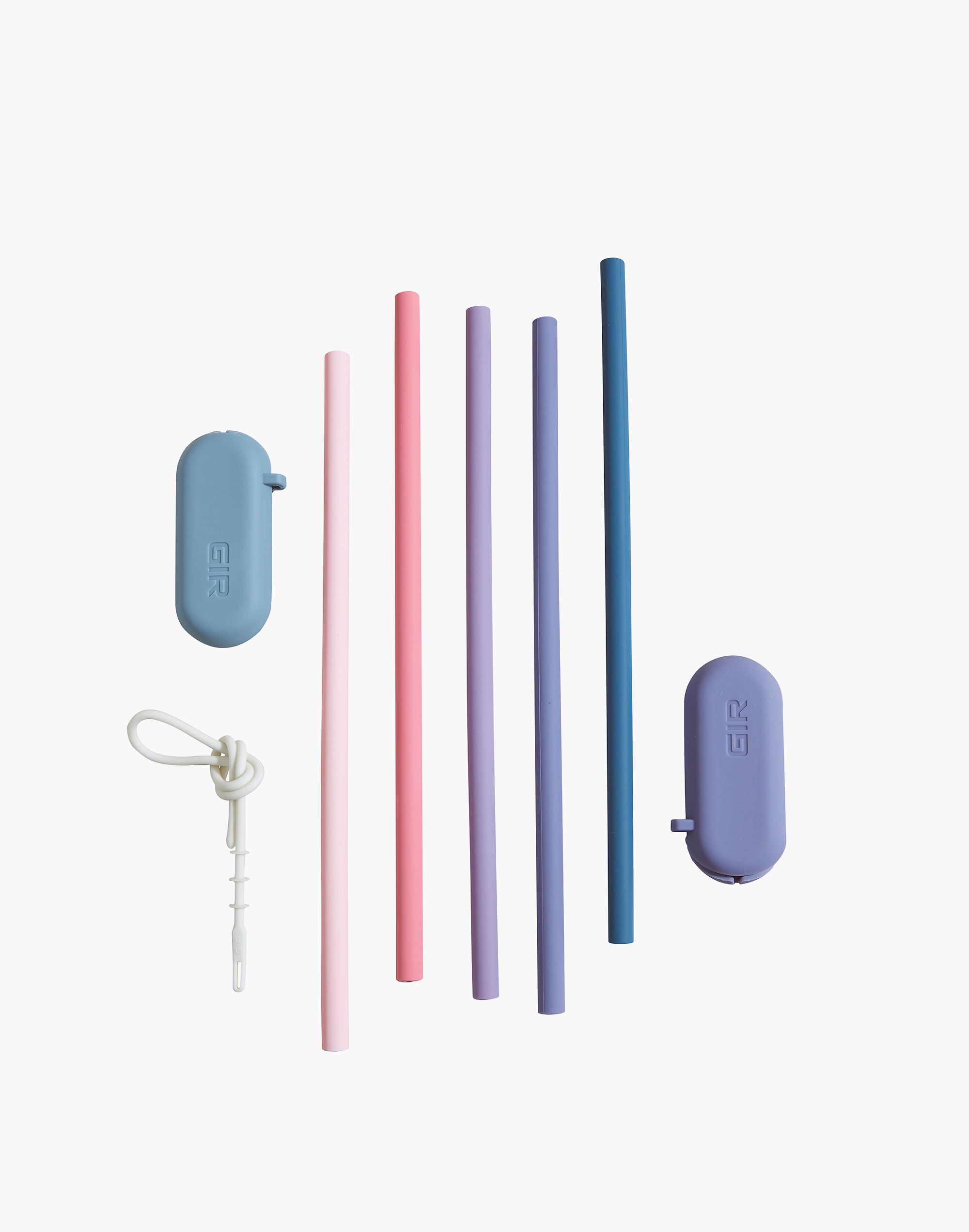 Mw Gir Five-pack Silicone Standard Straw Set In Purple Multi