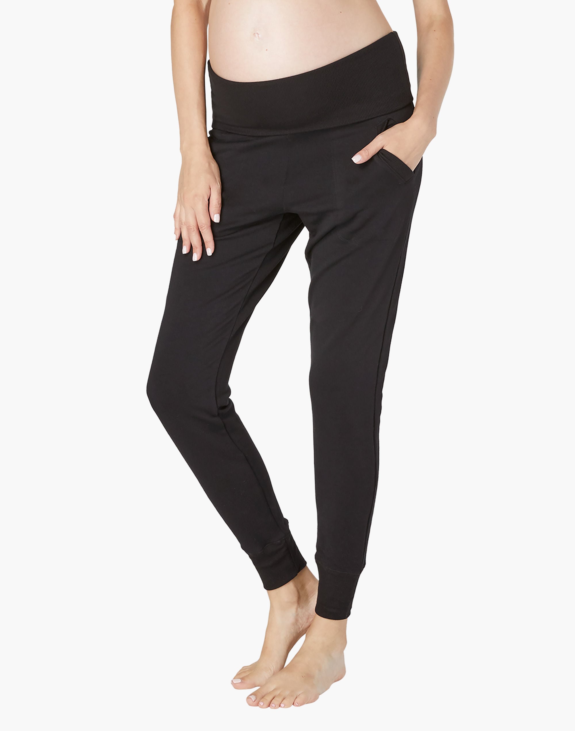 beyond yoga cozy fleece&trade; fold over maternity sweatpants
