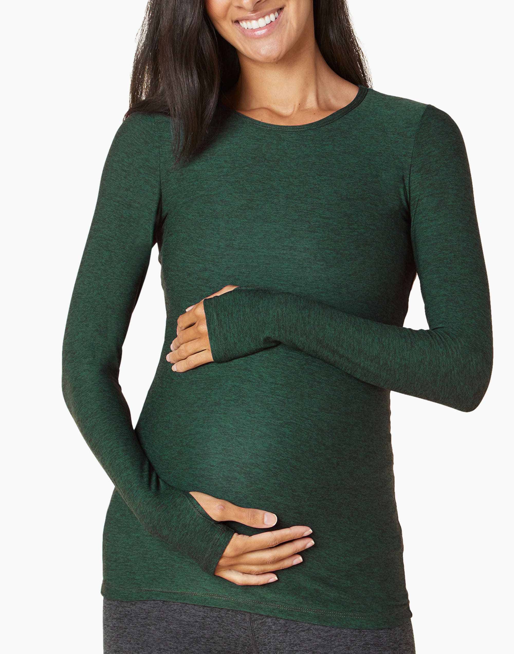 beyond yoga classic crew maternity pullover