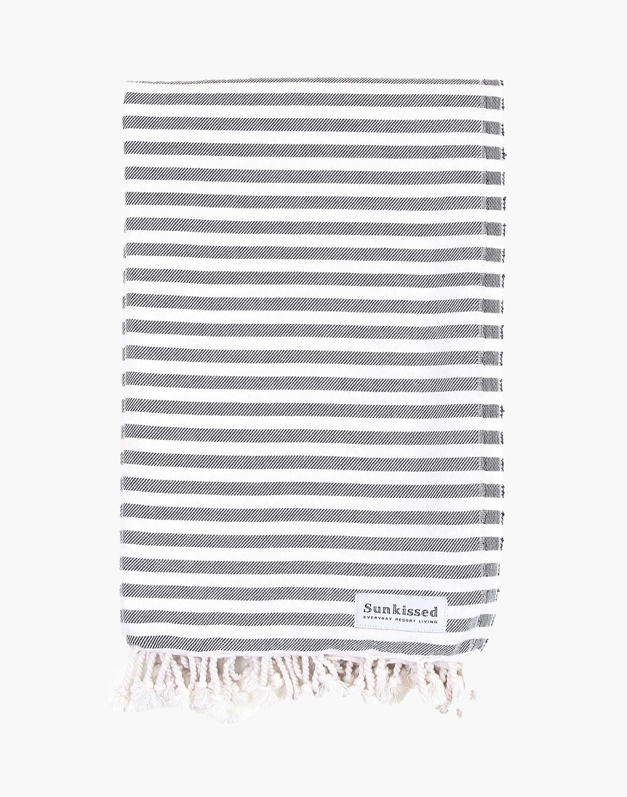 Sunkissed Organic Cotton Saint Tropez Sand-Free Beach Towel in Stripe