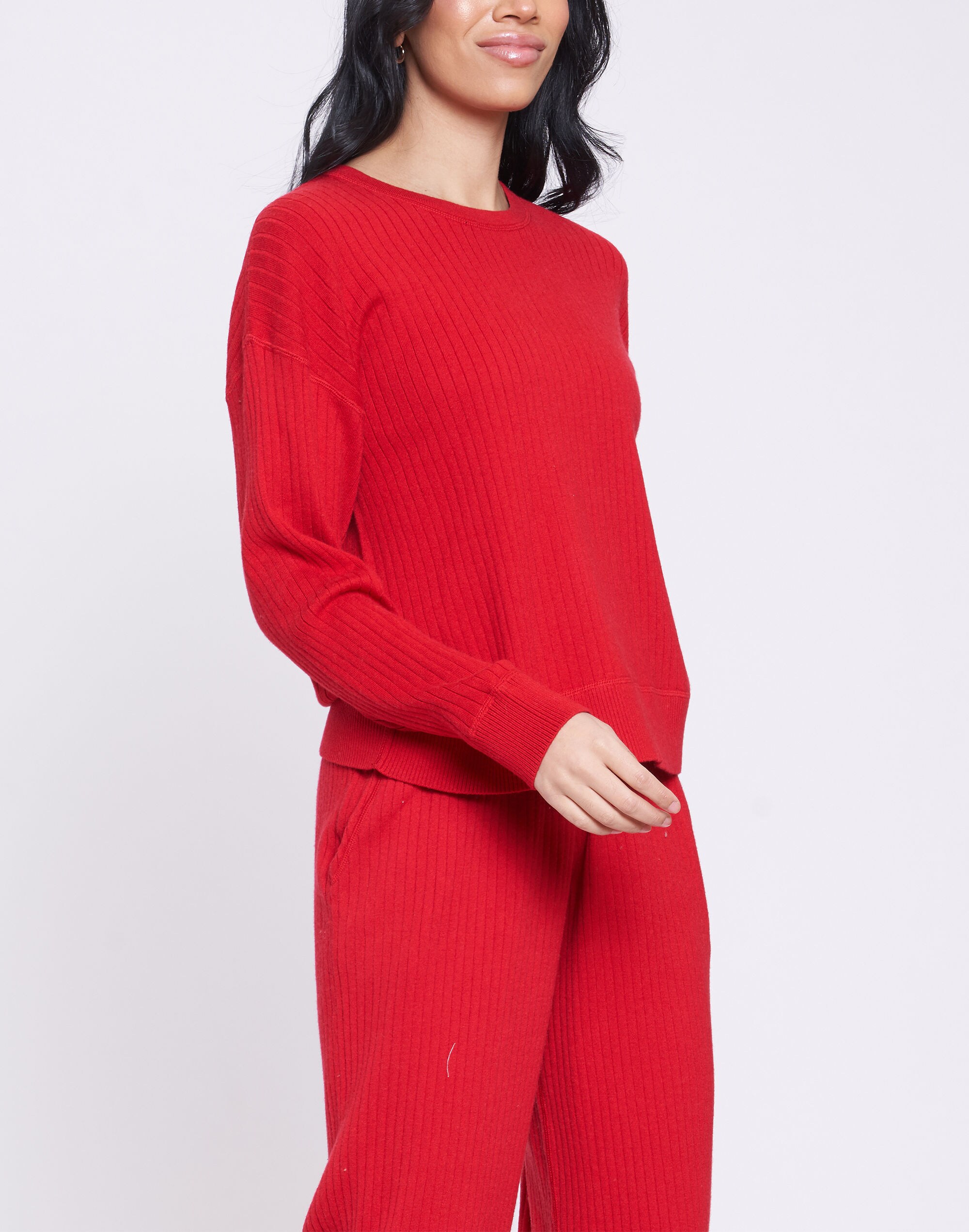 Shop Mw Leimere Rosewood Ribbed Crew In Red