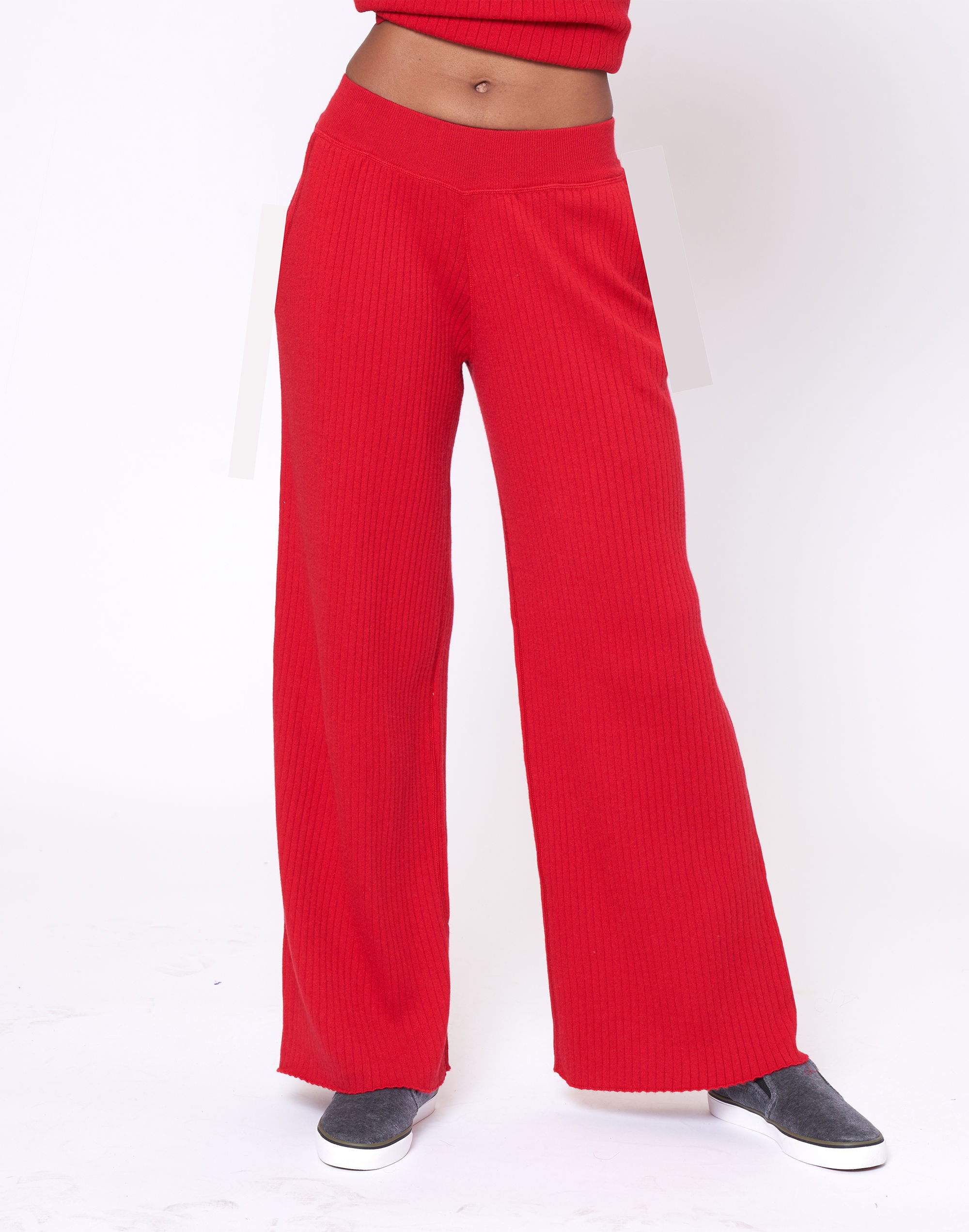 Mw Leimere Rosewood Ribbed Pant In Red
