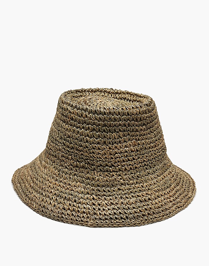 Madewell Straw Bucket Hat in Natural Multi