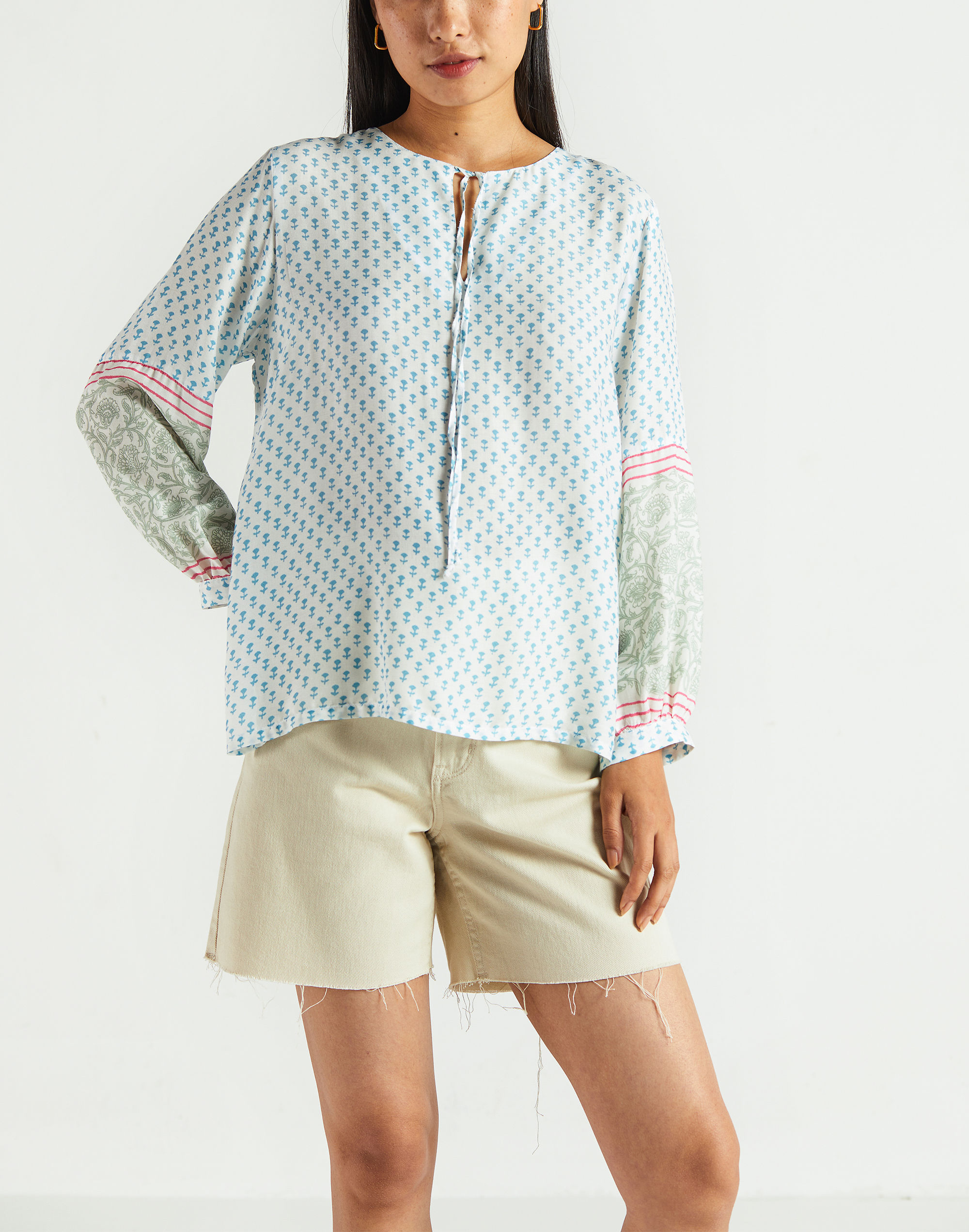 madewell x reistor flowy blouse with sleeves