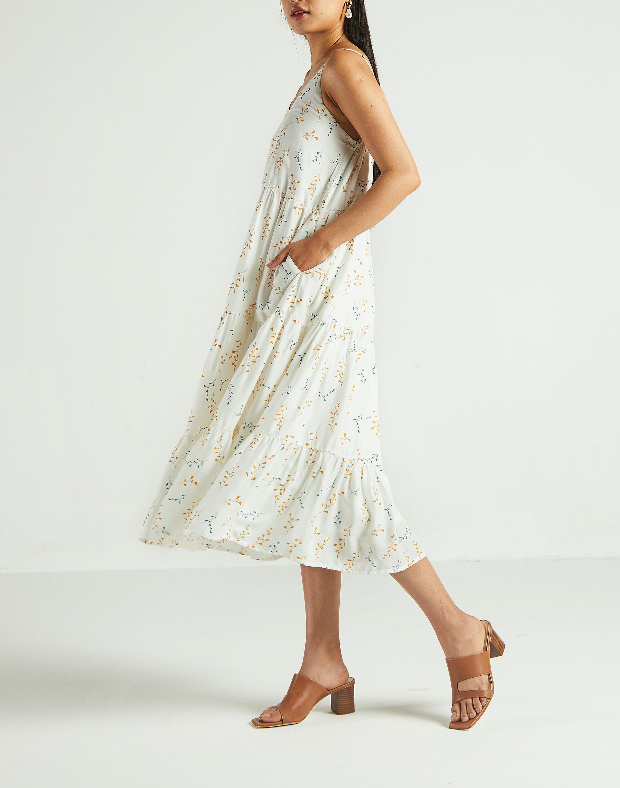 Madewell x Reistor Tiered Midi Dress