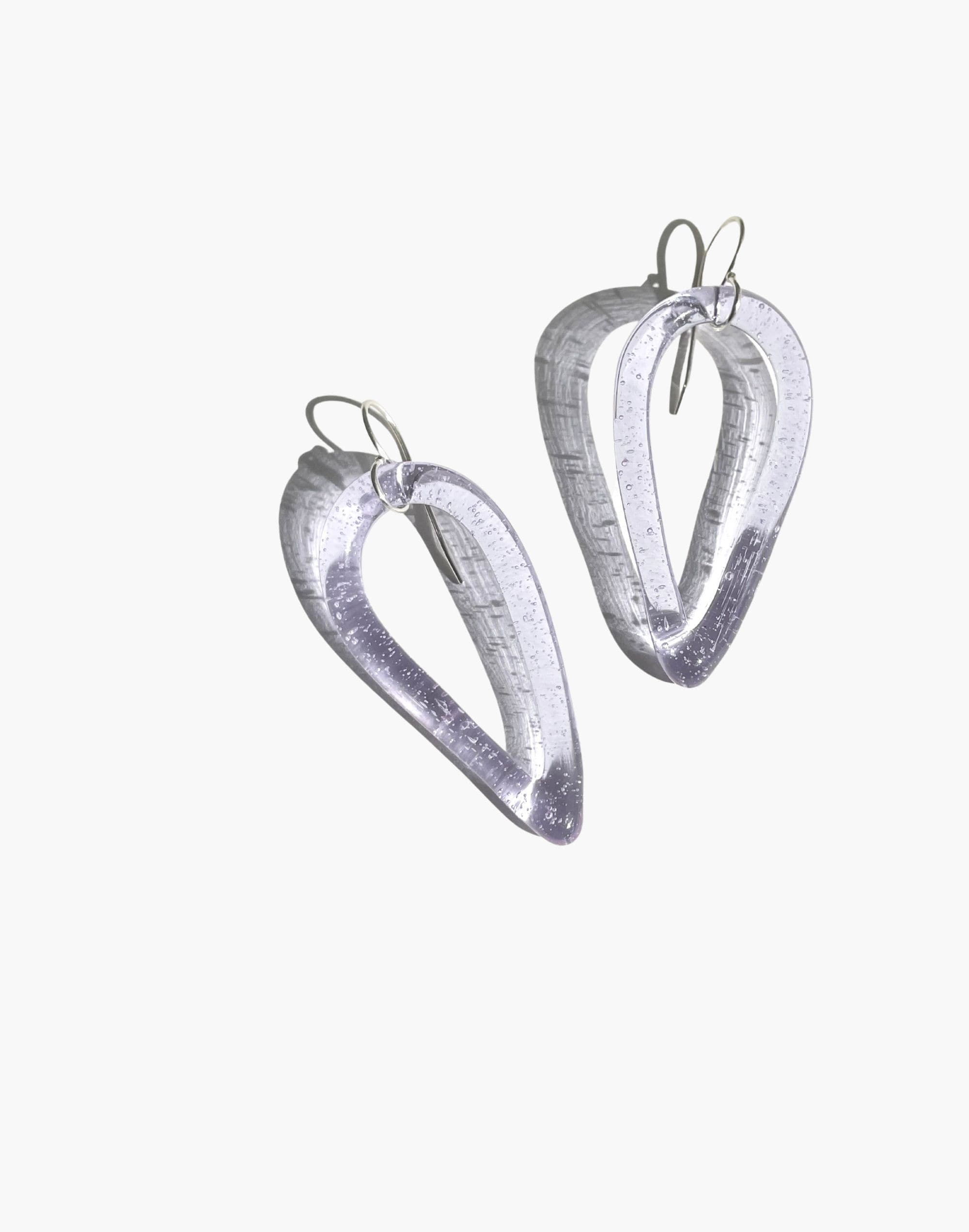 Jane D'Arensbourg Small Teardrop Lilac Glass Earrings