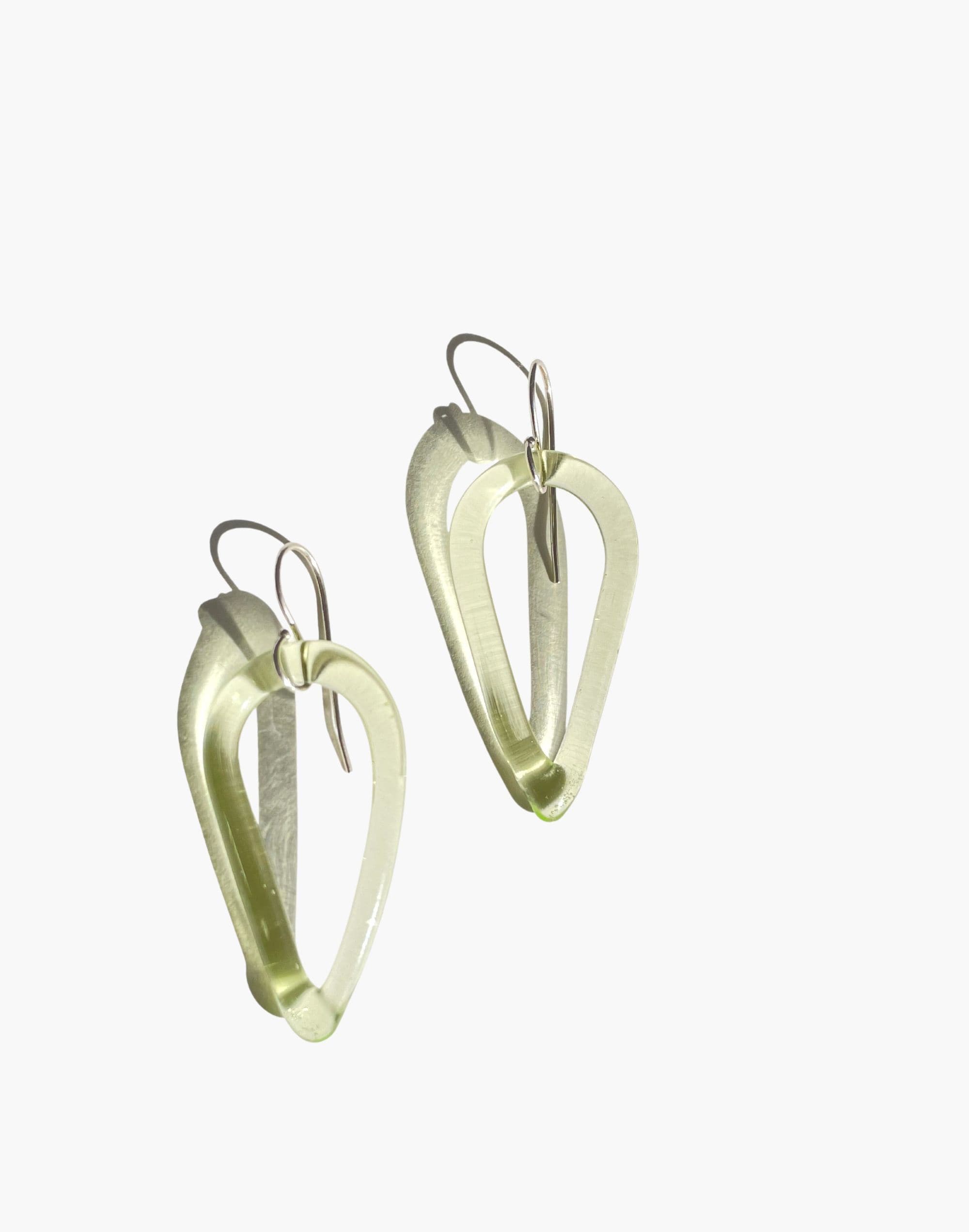Jane D'Arensbourg Small Teardrop Lime Glass Earrings