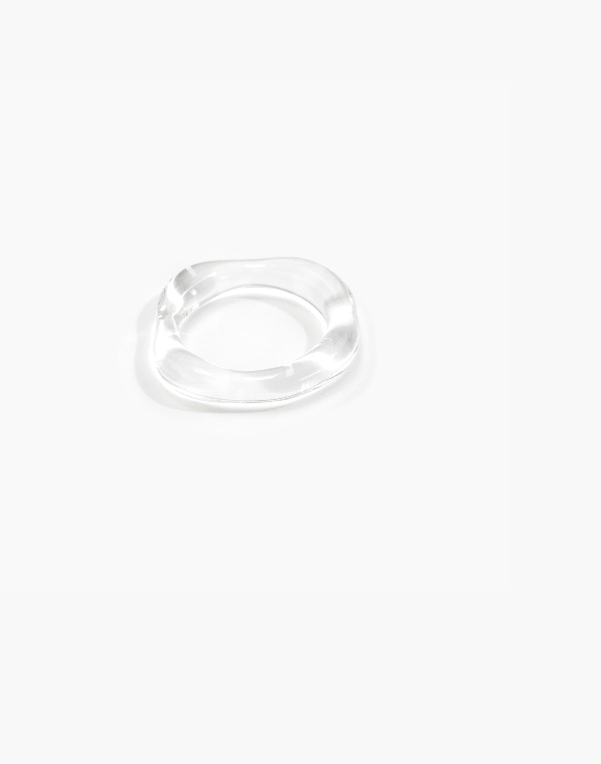 Jane D'Arensbourg Clear Organic Band Glass Ring