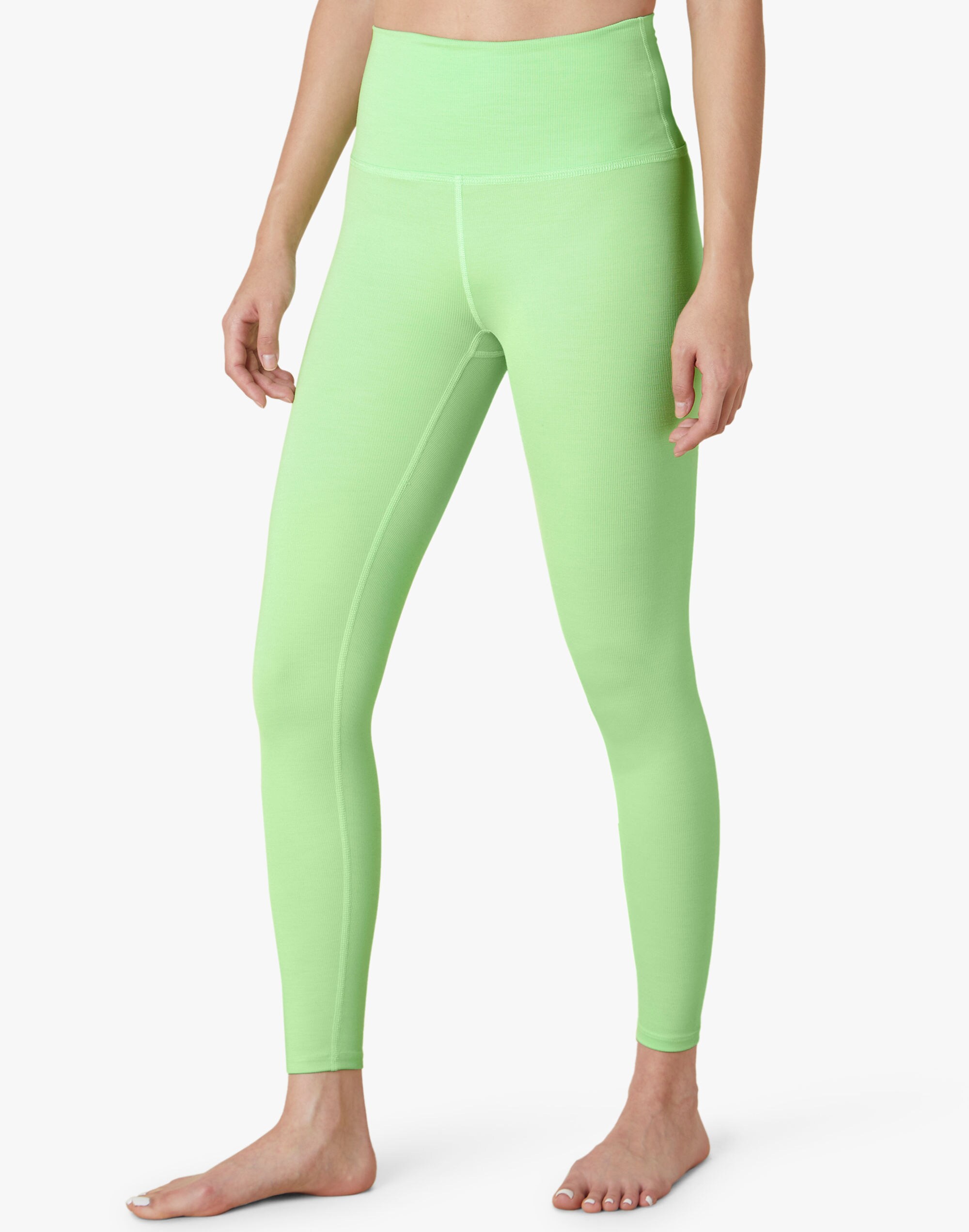 beyond yoga heather rib high waisted midi legging